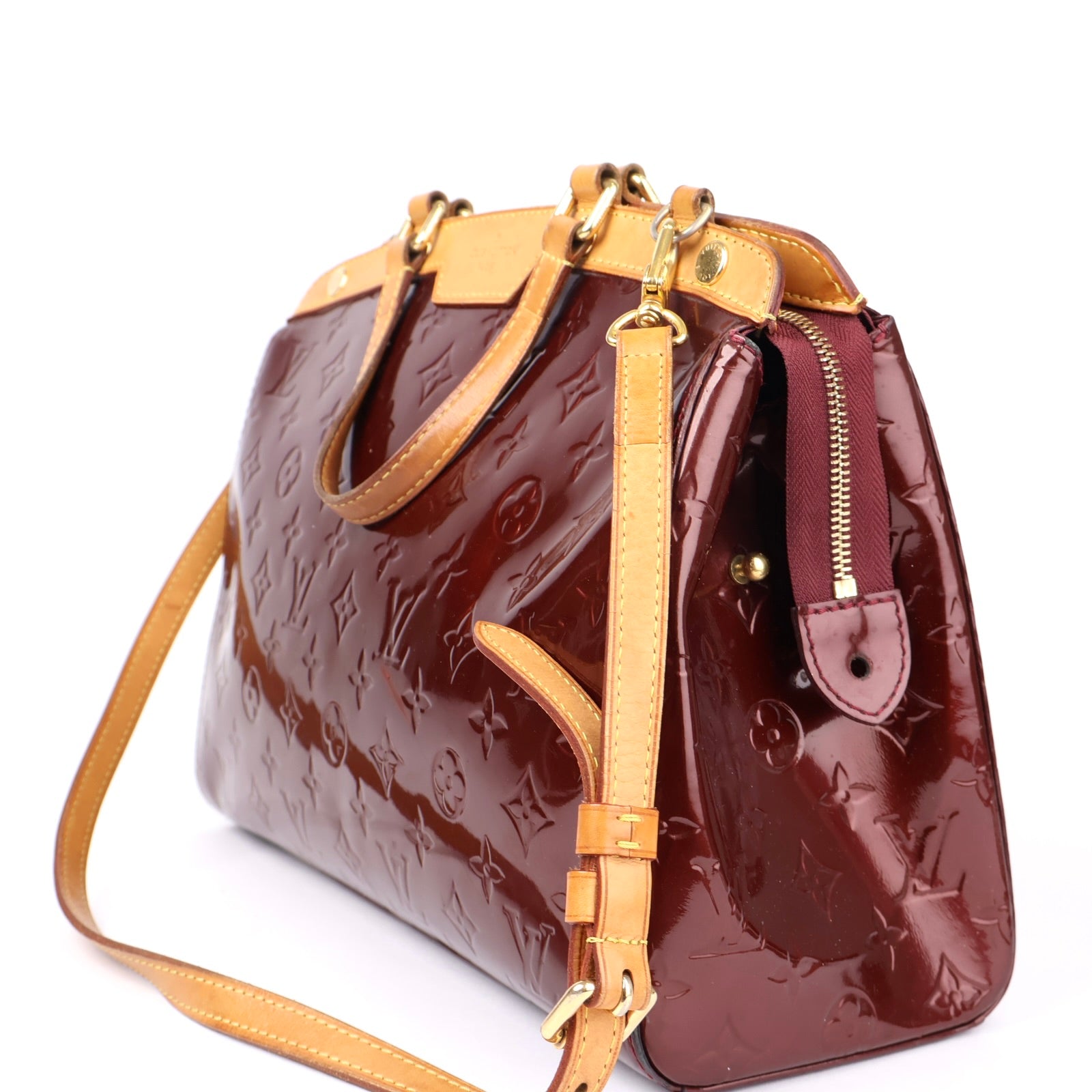J1246 Louis Vuitton Rouge Fauviste Monogram Vernis Brea Tote- Pre Owned