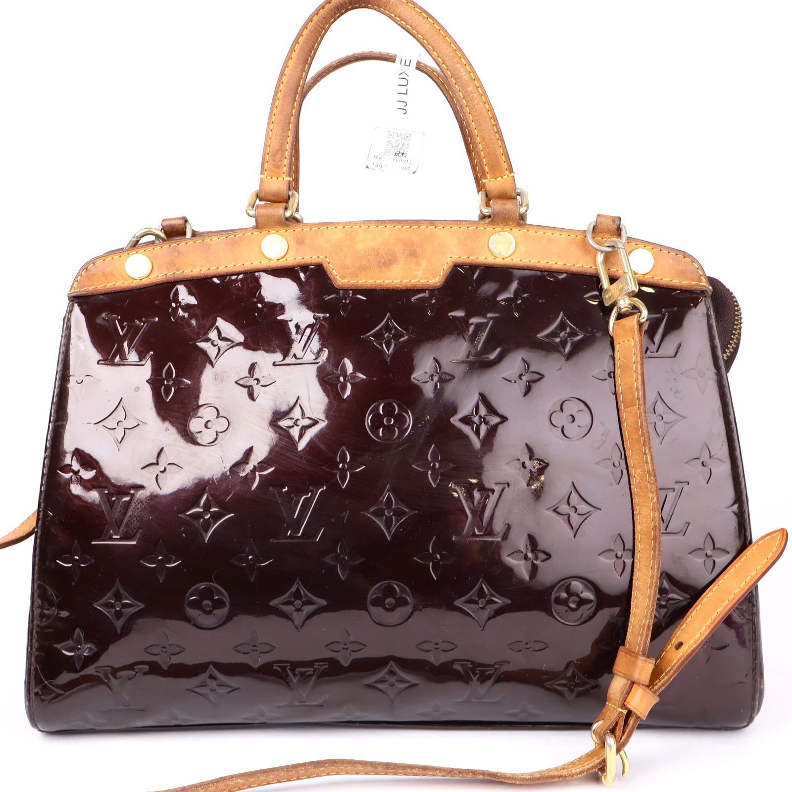 J1250-LOUIS VUITTON Amarante Monogram Vernis Brea GM Bag- Pre Owned