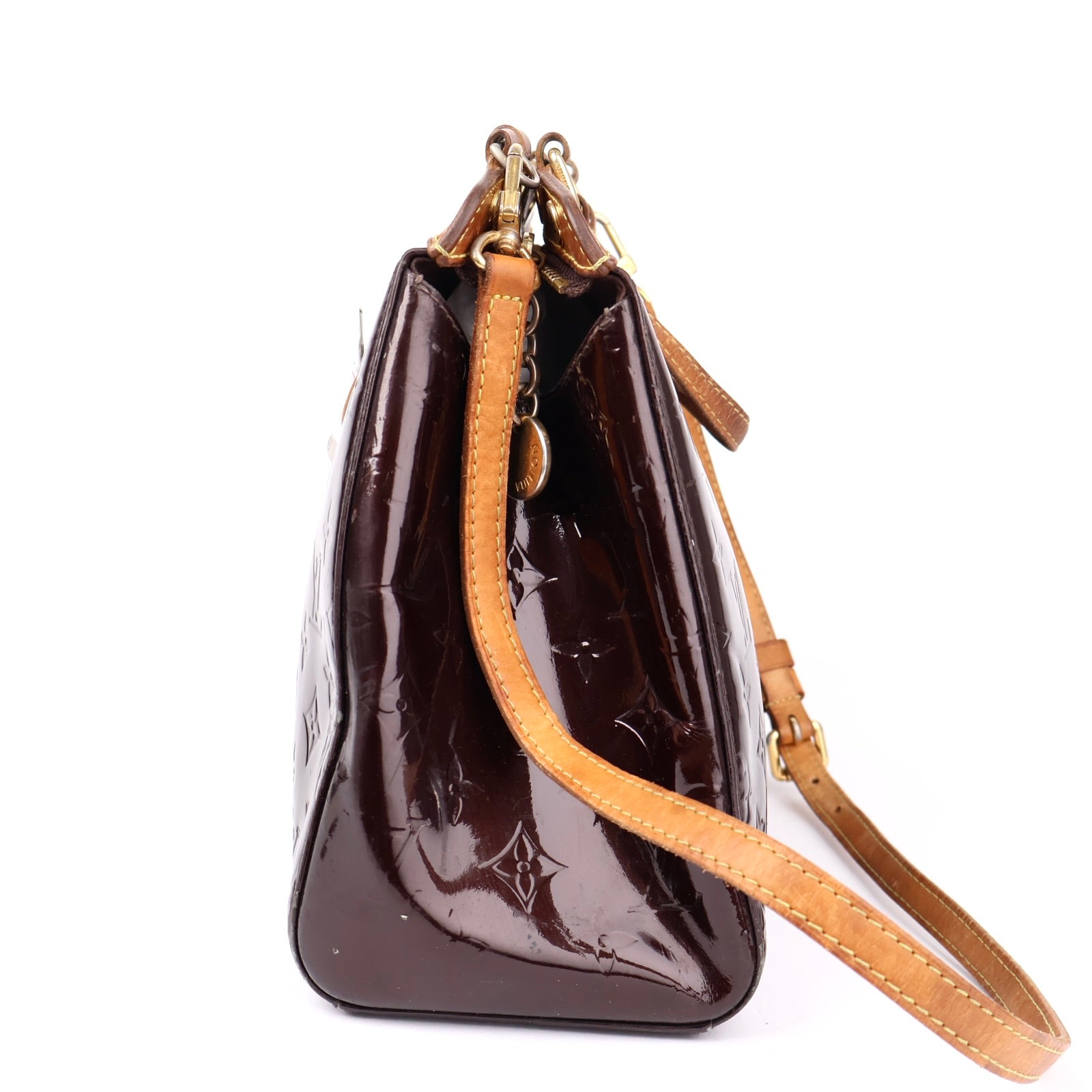 J1250-LOUIS VUITTON Amarante Monogram Vernis Brea GM Bag- Pre Owned