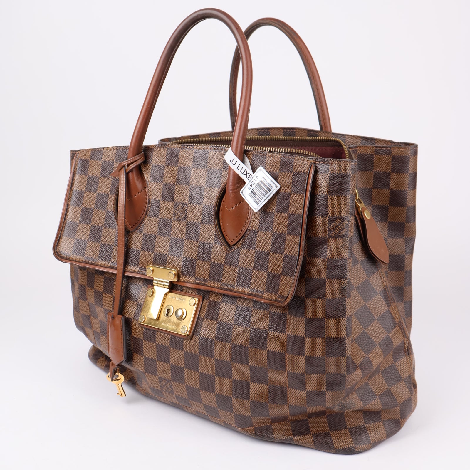 J1240-Louis Vuitton Damier Ascot Handbag Damier ebene- Pre Owned