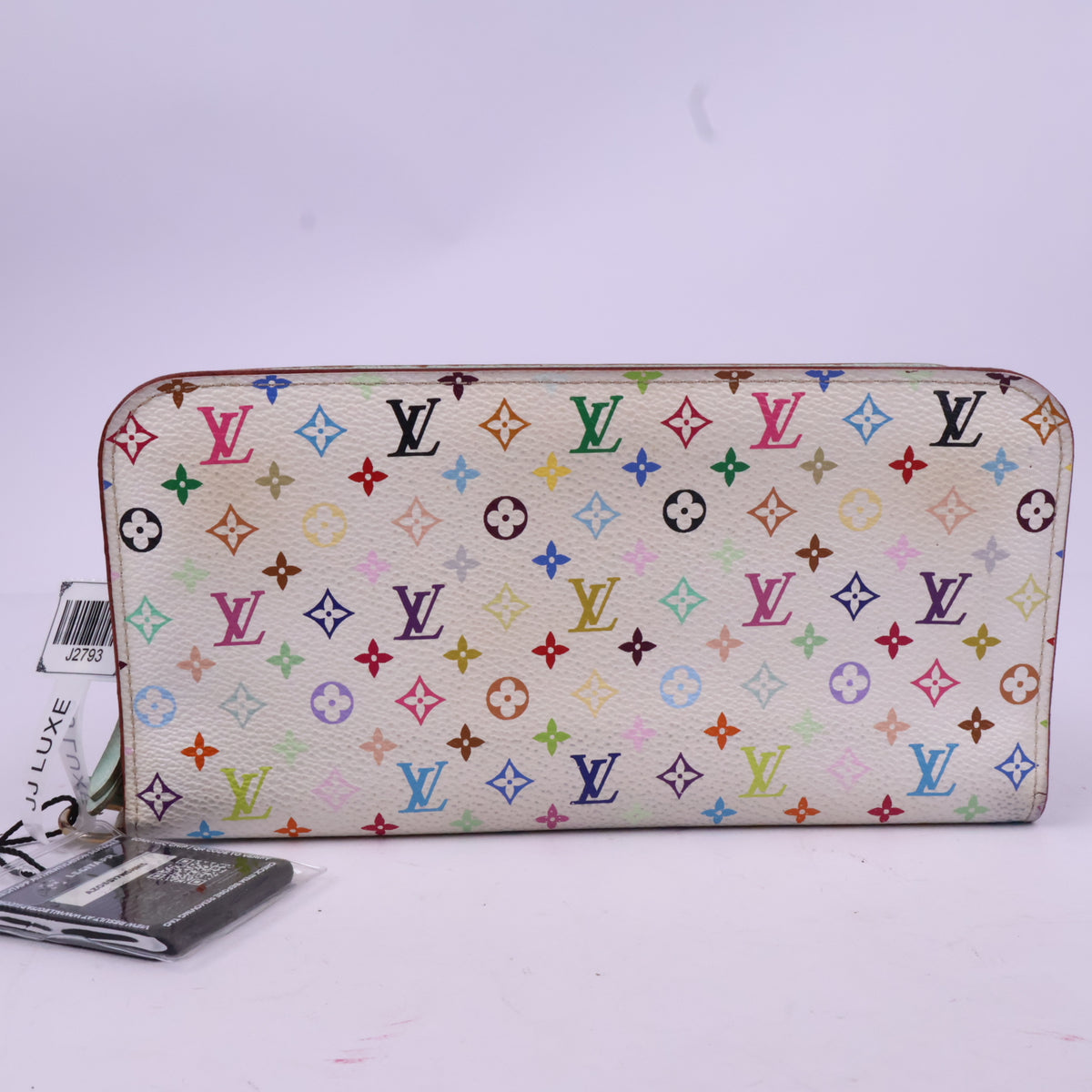 J2793 Louis Vuitton Wallet Insolite | Pre-Owned Like New White Monogram Multicolore canvas