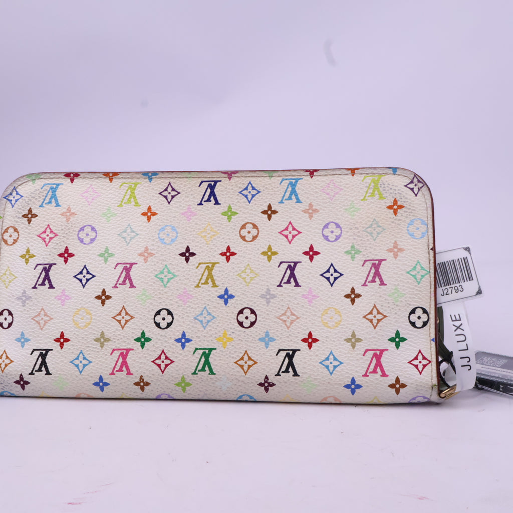 J2793 Louis Vuitton Wallet Insolite | Pre-Owned Like New White Monogram Multicolore canvas