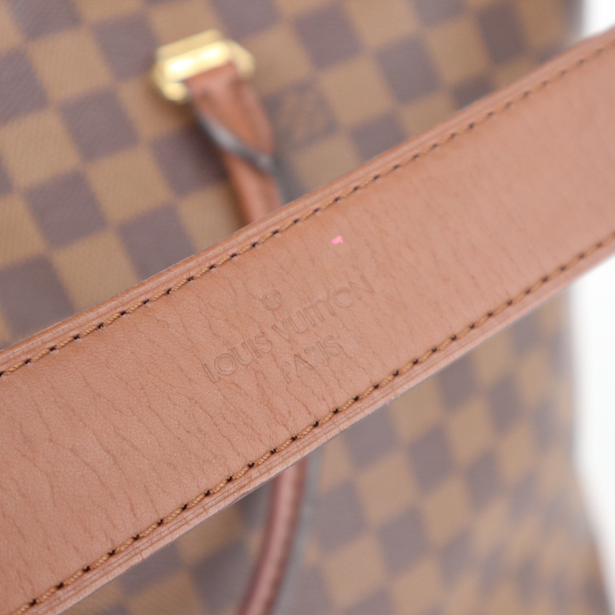 C2599 Louis Vuitton Shoulder Bag Belmont Damier Ebene | Pre-Owned Very Good Brown Damier Ebene Canvas