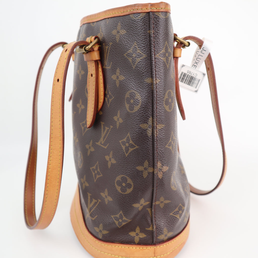 Louis Vuitton Monogram Canvas Bucket PM Shoulder Bag C1765 | Pre-Owned Very Good Brown Monogram Canvas