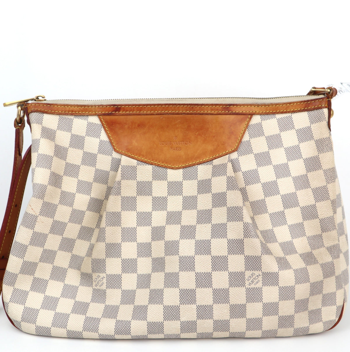 C2602 Louis Vuitton Shoulder Bag Damier Azur Siracusa MM | Pre-Owned Very Good White / Blue Damier Azur Canvas