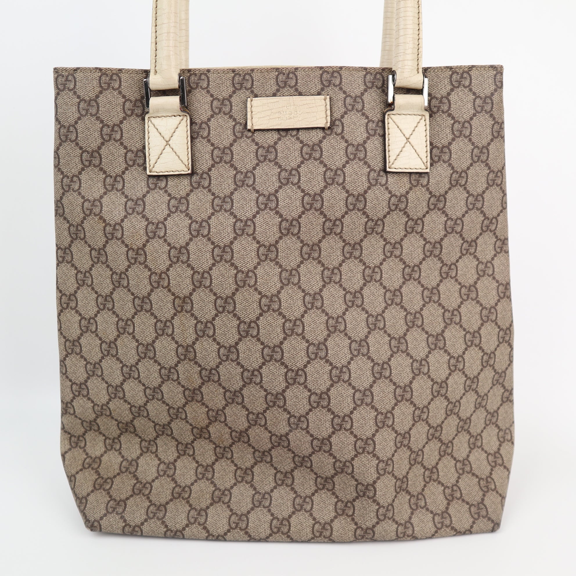 Gucci GG Supreme Small Vertical Tote Shoulder Bag C1767 | Pre-Owned Very Good GG Supreme Canvas