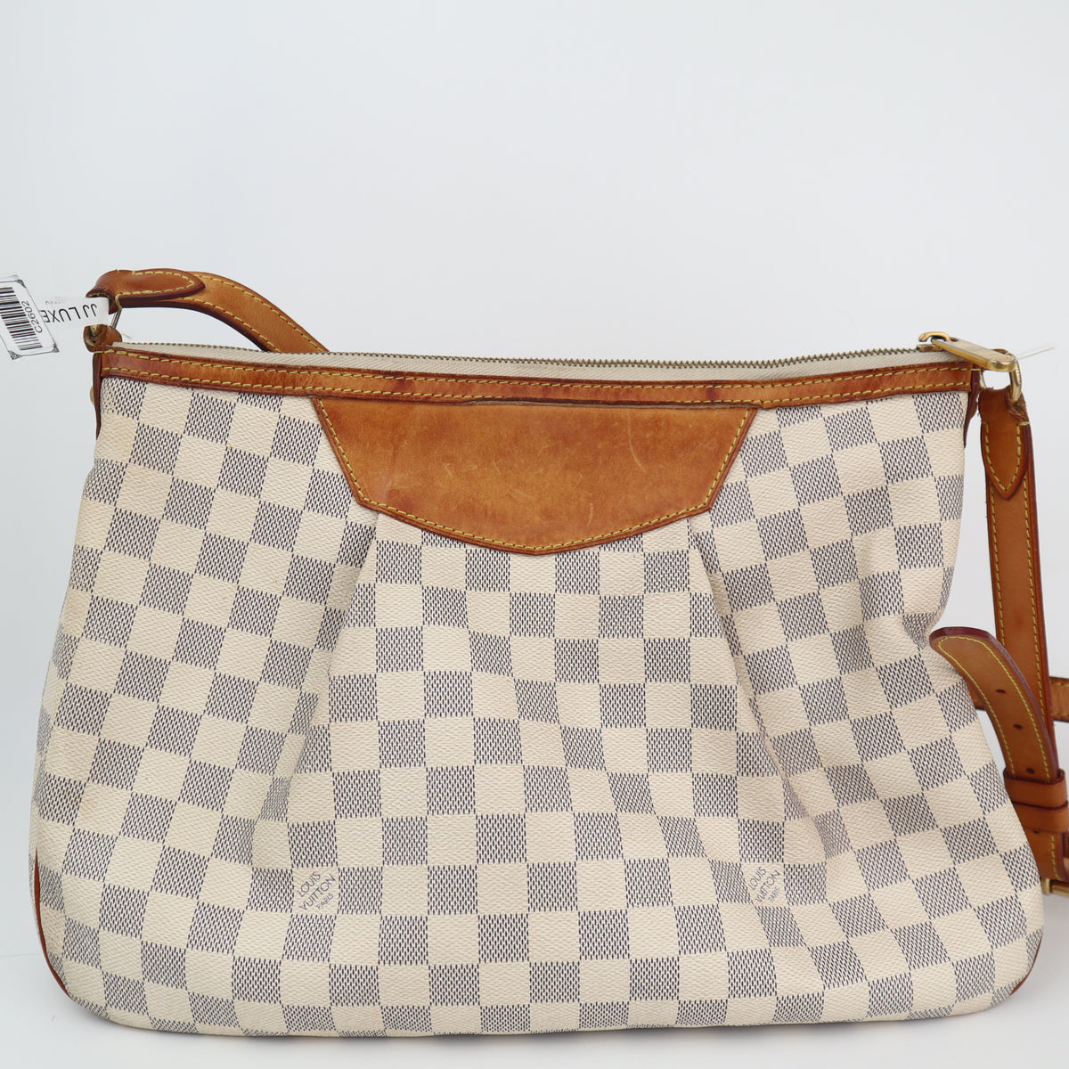 C2602 Louis Vuitton Shoulder Bag Damier Azur Siracusa MM | Pre-Owned Very Good White / Blue Damier Azur Canvas