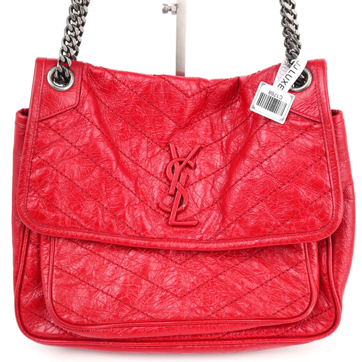 Saint Laurent Niki Medium Crinkled Vintage Leather Shoulder Bag C1768 | Pre-Owned Very Good Leather