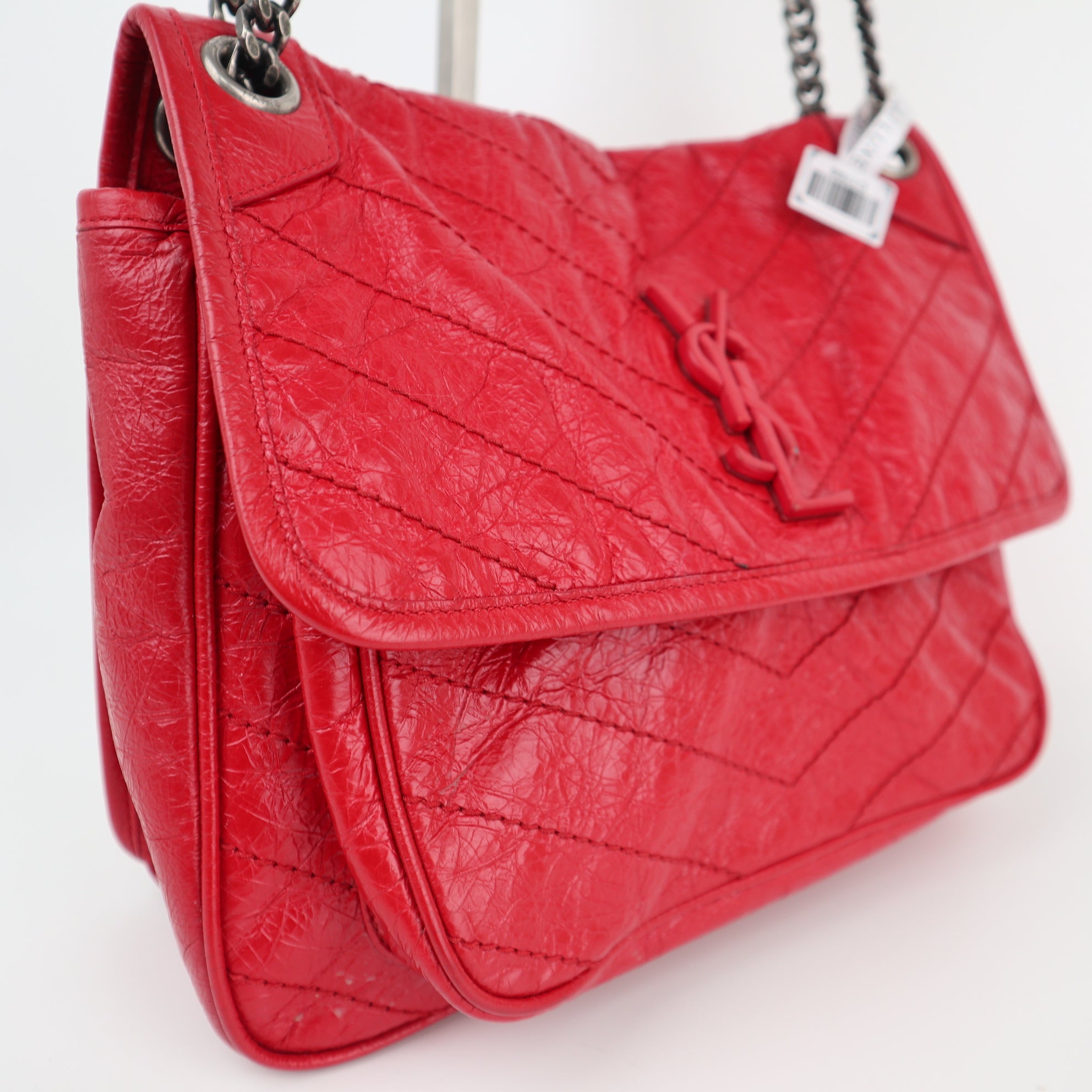 Saint Laurent Niki Medium Crinkled Vintage Leather Shoulder Bag C1768 | Pre-Owned Very Good Leather