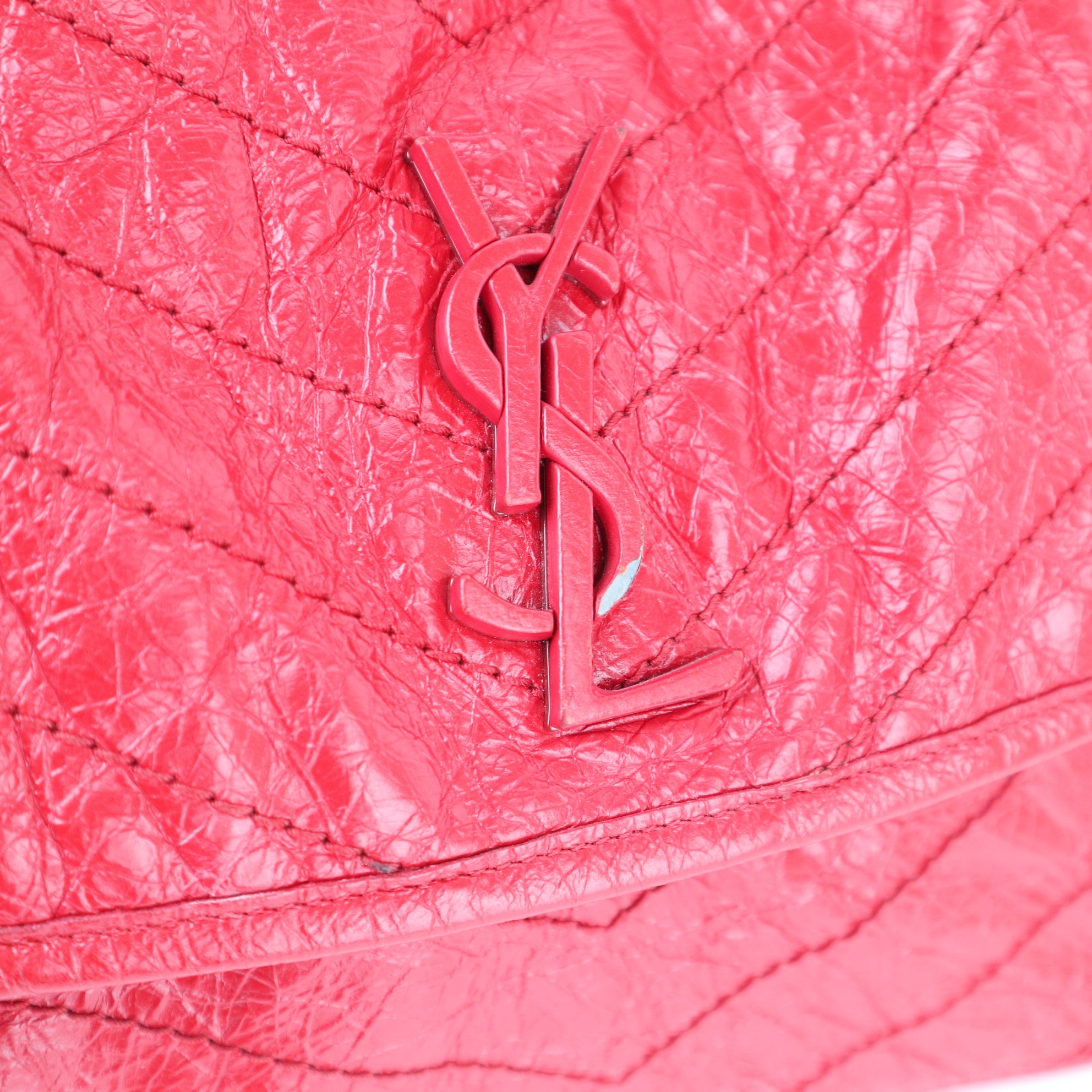 Saint Laurent Niki Medium Crinkled Vintage Leather Shoulder Bag C1768 | Pre-Owned Very Good Leather