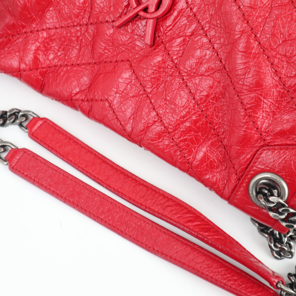 Saint Laurent Niki Medium Crinkled Vintage Leather Shoulder Bag C1768 | Pre-Owned Very Good Leather