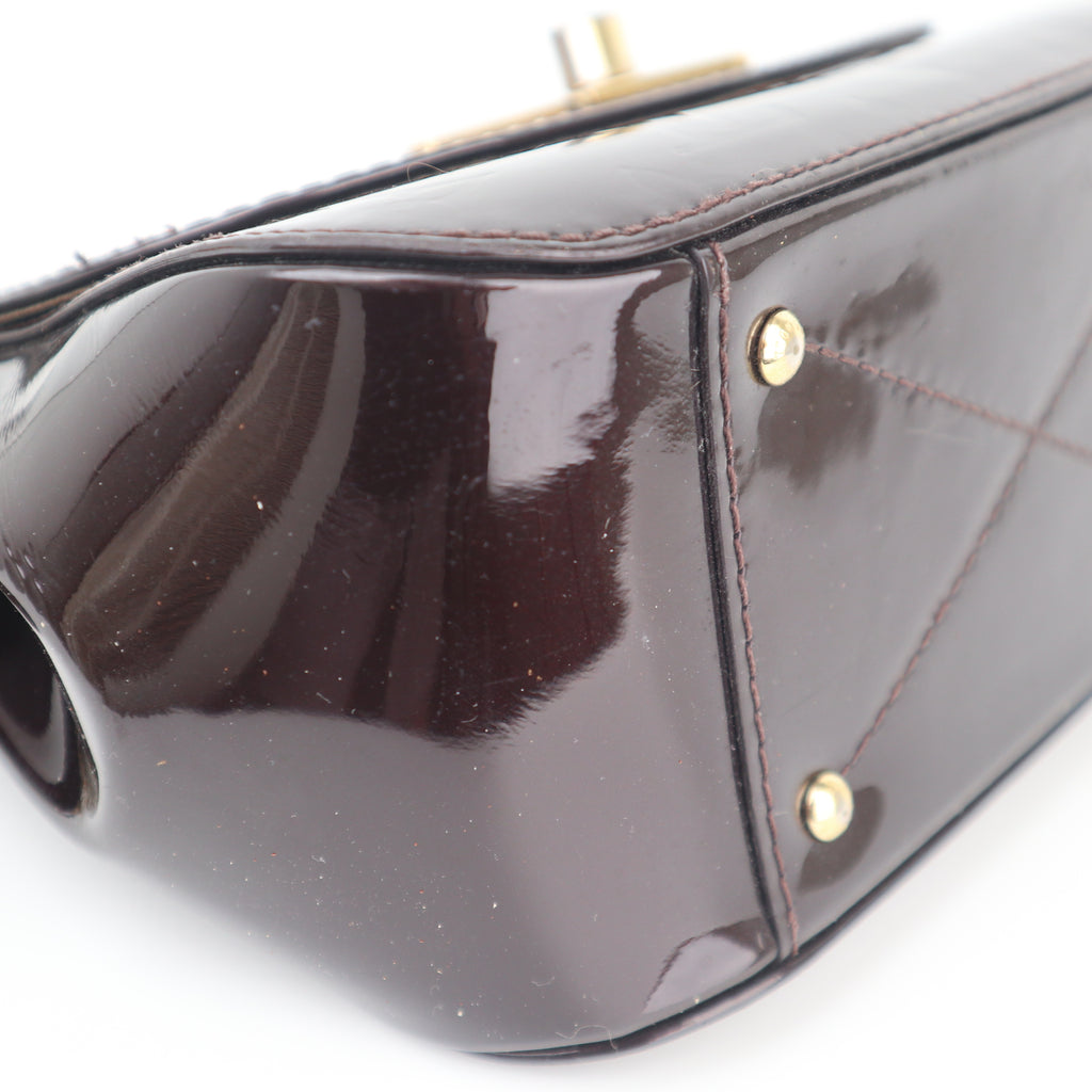 C2606 Louis Vuitton Top Handle Bag Monogram Vernis Pasadena Amarante | Pre-Owned Very Good Amarante Monogram Canvas, Leather