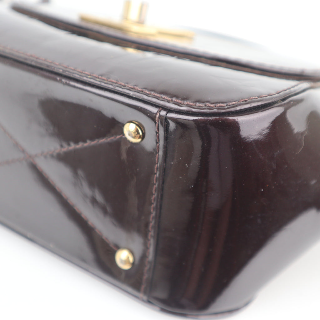 C2606 Louis Vuitton Top Handle Bag Monogram Vernis Pasadena Amarante | Pre-Owned Very Good Amarante Monogram Canvas, Leather