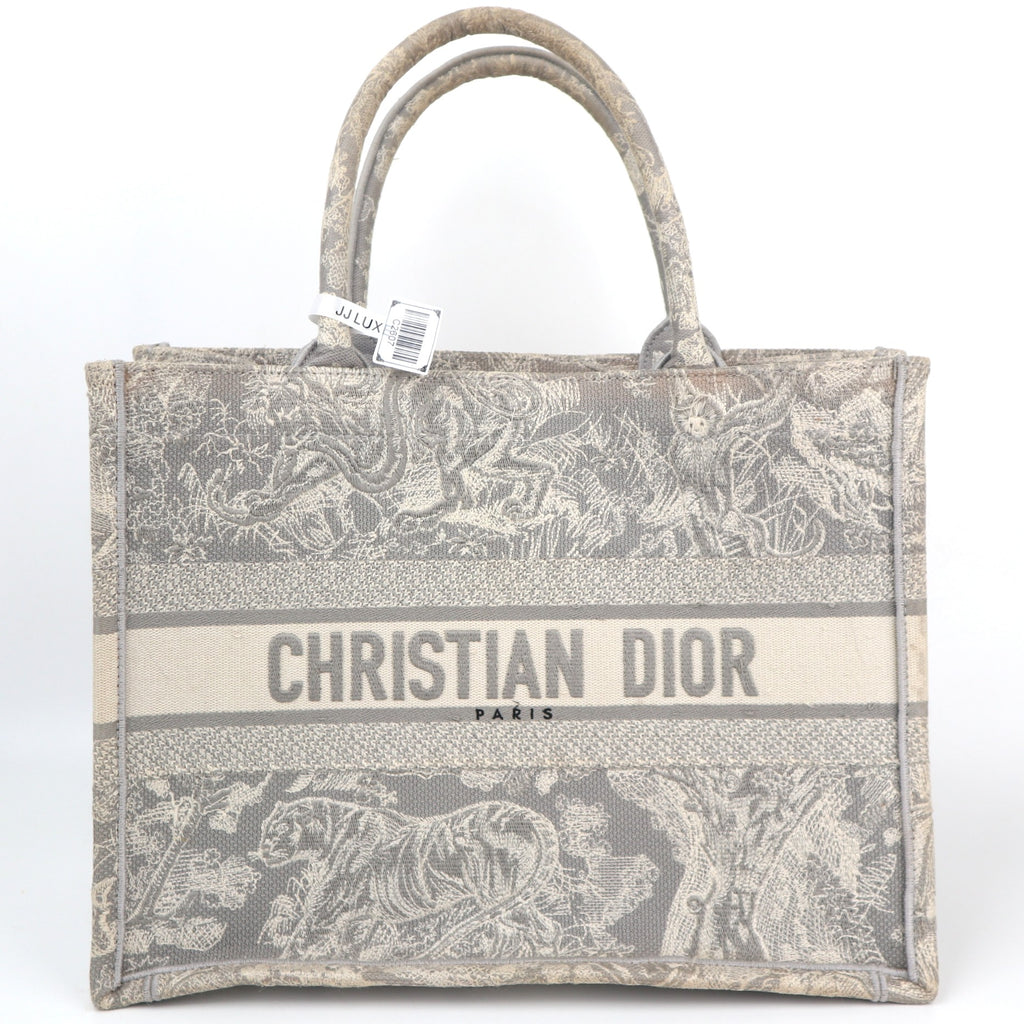 C2607 Christian Dior Tote Bag Book Tote Toile de Jouy Medium | Pre-Owned Very Good Blue / White Toile de Jouy Canvas