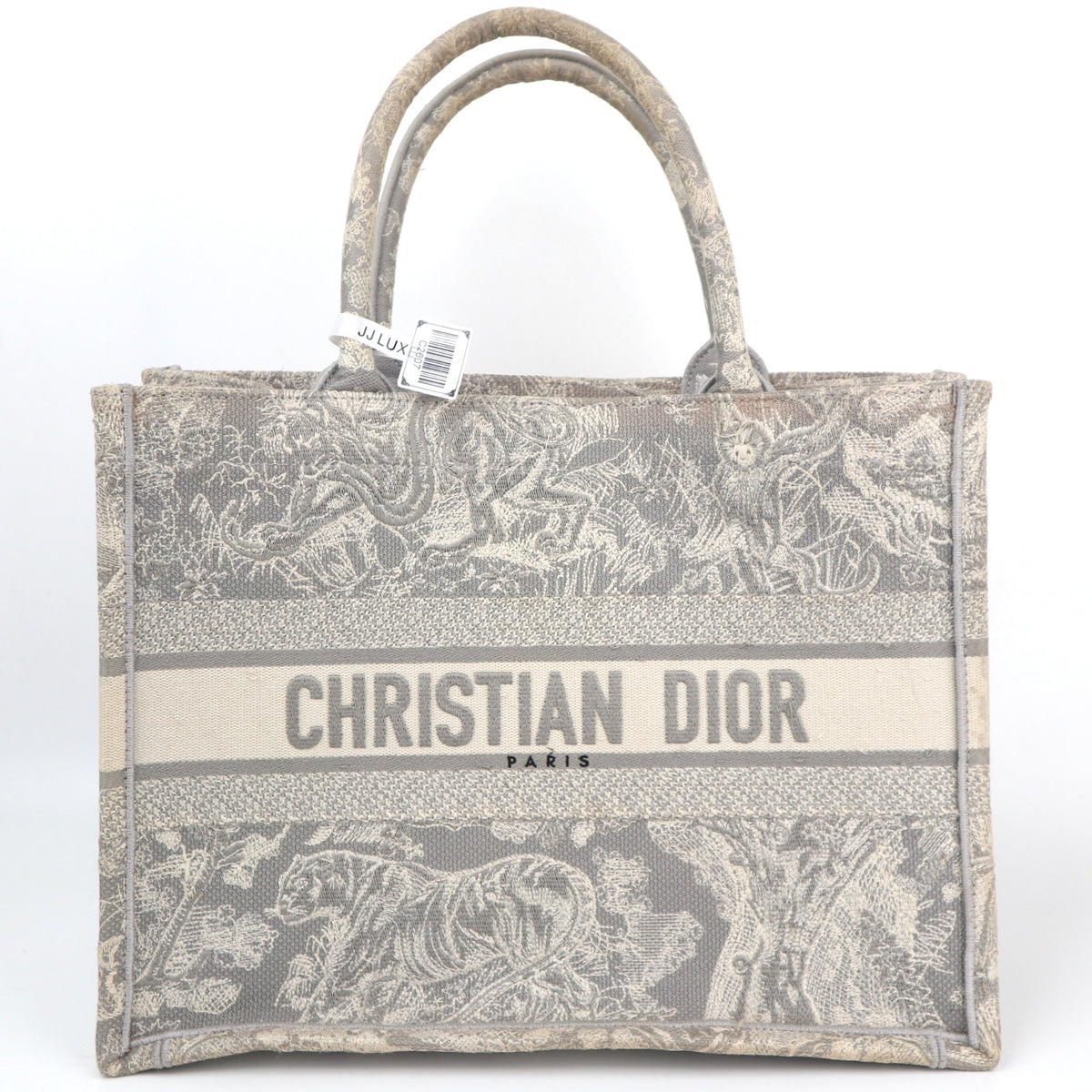 C2607 Christian Dior Tote Bag Book Tote Toile de Jouy Medium | Pre-Owned Very Good Blue / White Toile de Jouy Canvas