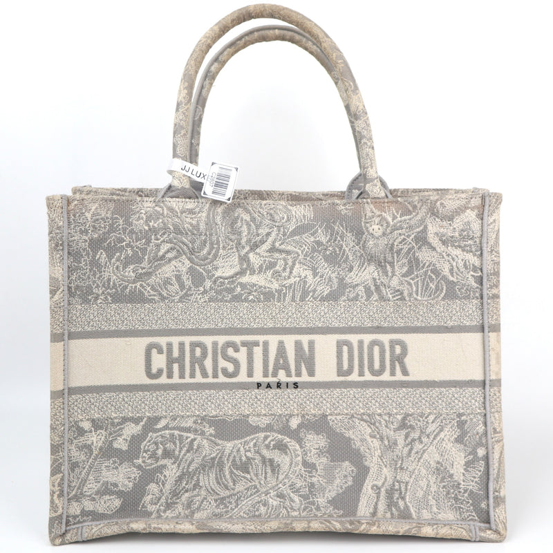 C2607 Christian Dior Tote Bag Book Tote Toile de Jouy Medium | Pre-Owned Very Good Blue / White Toile de Jouy Canvas