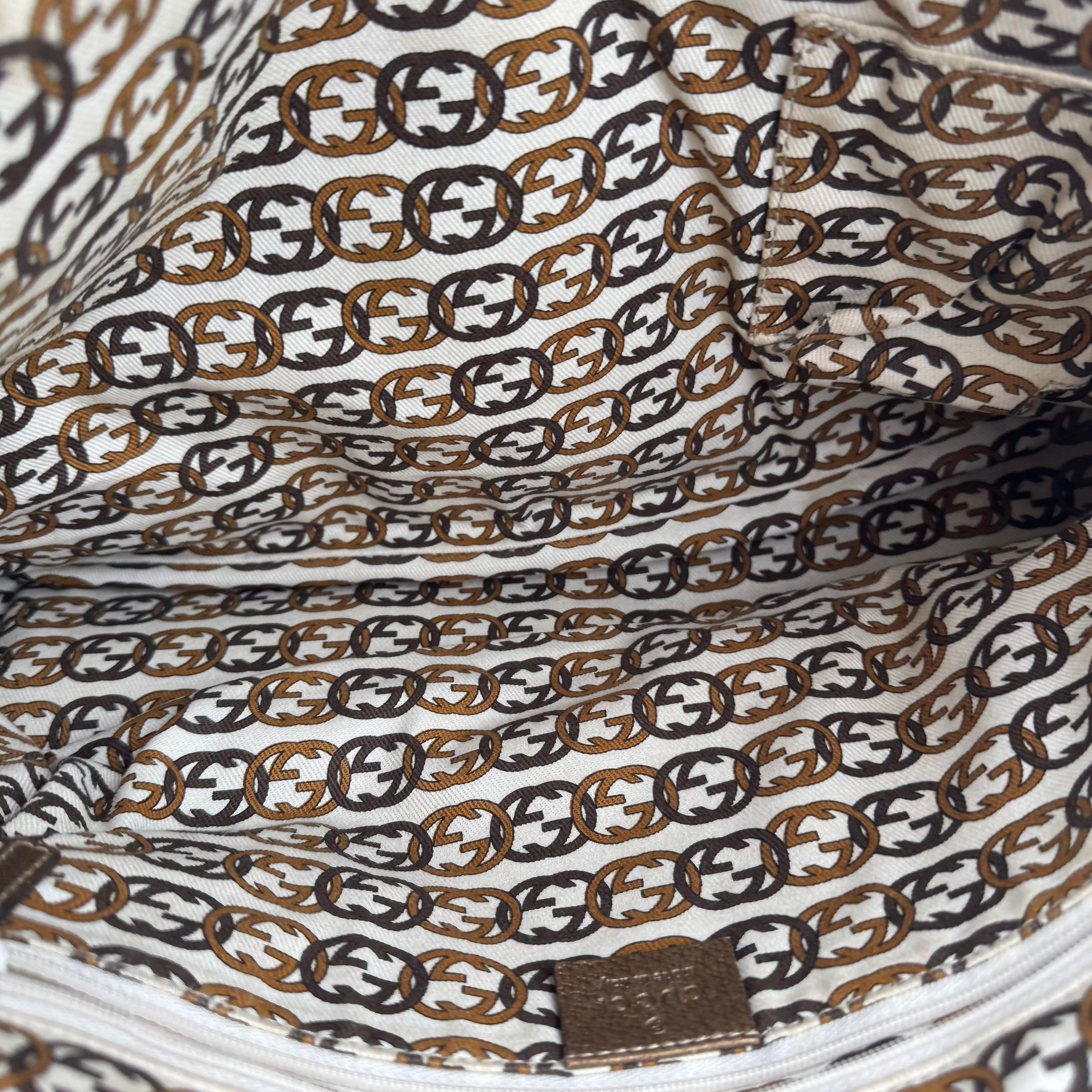 J1151 Gucci Brown GG Canvas Princy Tote Bag- Pre Owned