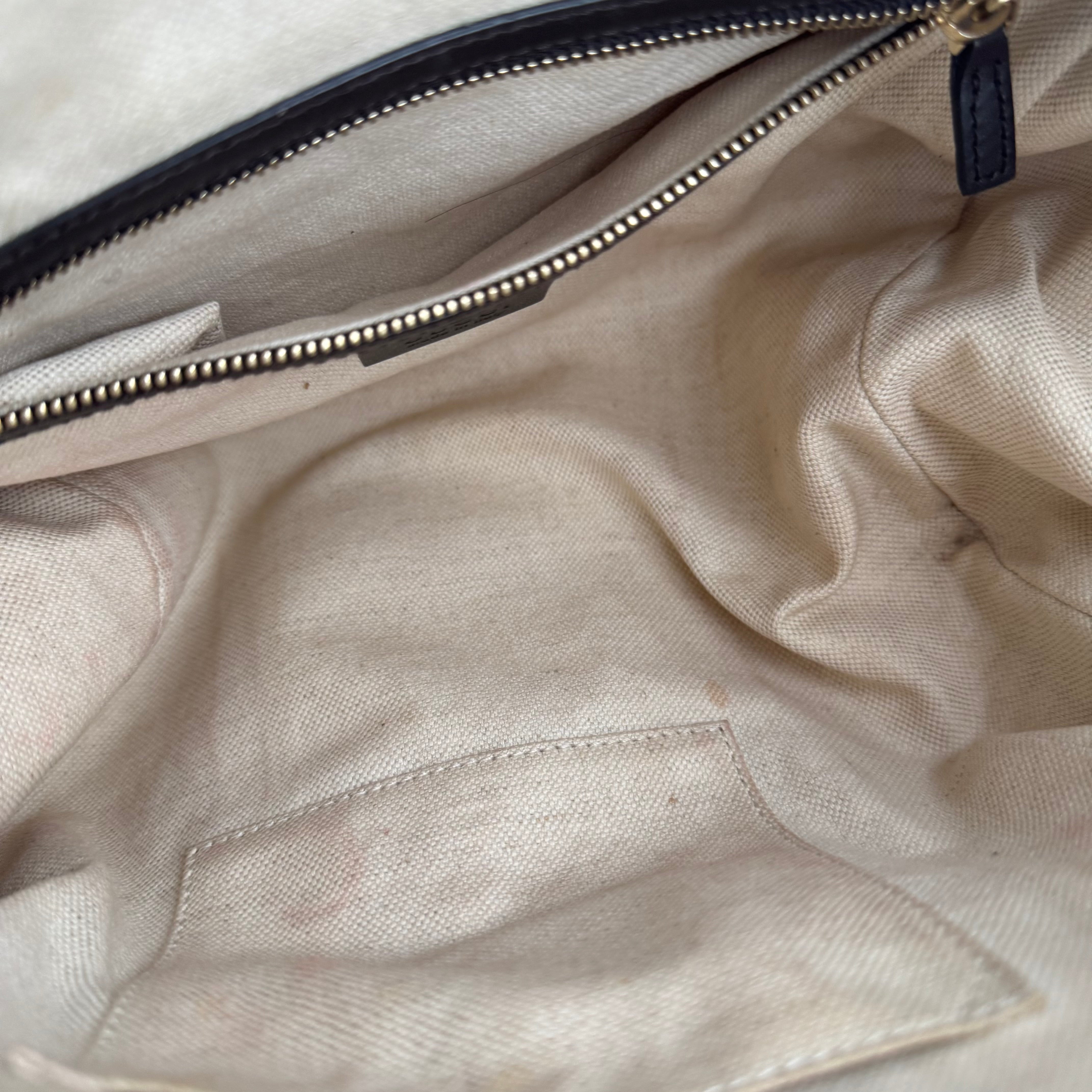 J1137 Gucci GG Canvas Sherry Line Handbag- Pre Owned