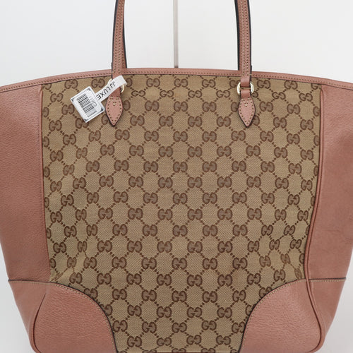 C2611 Gucci Tote Bag Pink/Beige GG Canvas Bree Tote Bag | Pre-Owned Very Good Pink / Beige GG Monogram Canvas