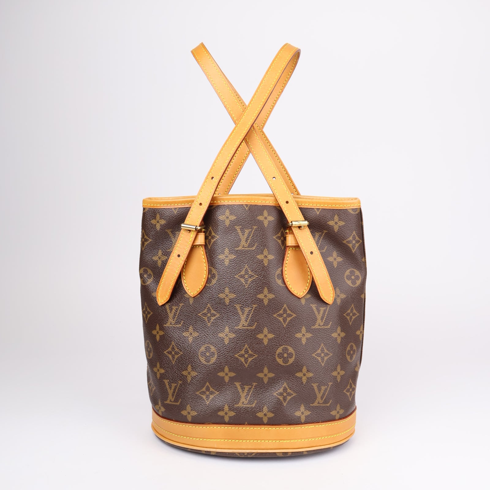 J1245-LOUIS VUITTON Monogram Canvas Petite Bucket Bag W/ Accessories Pouch- Pre Owned