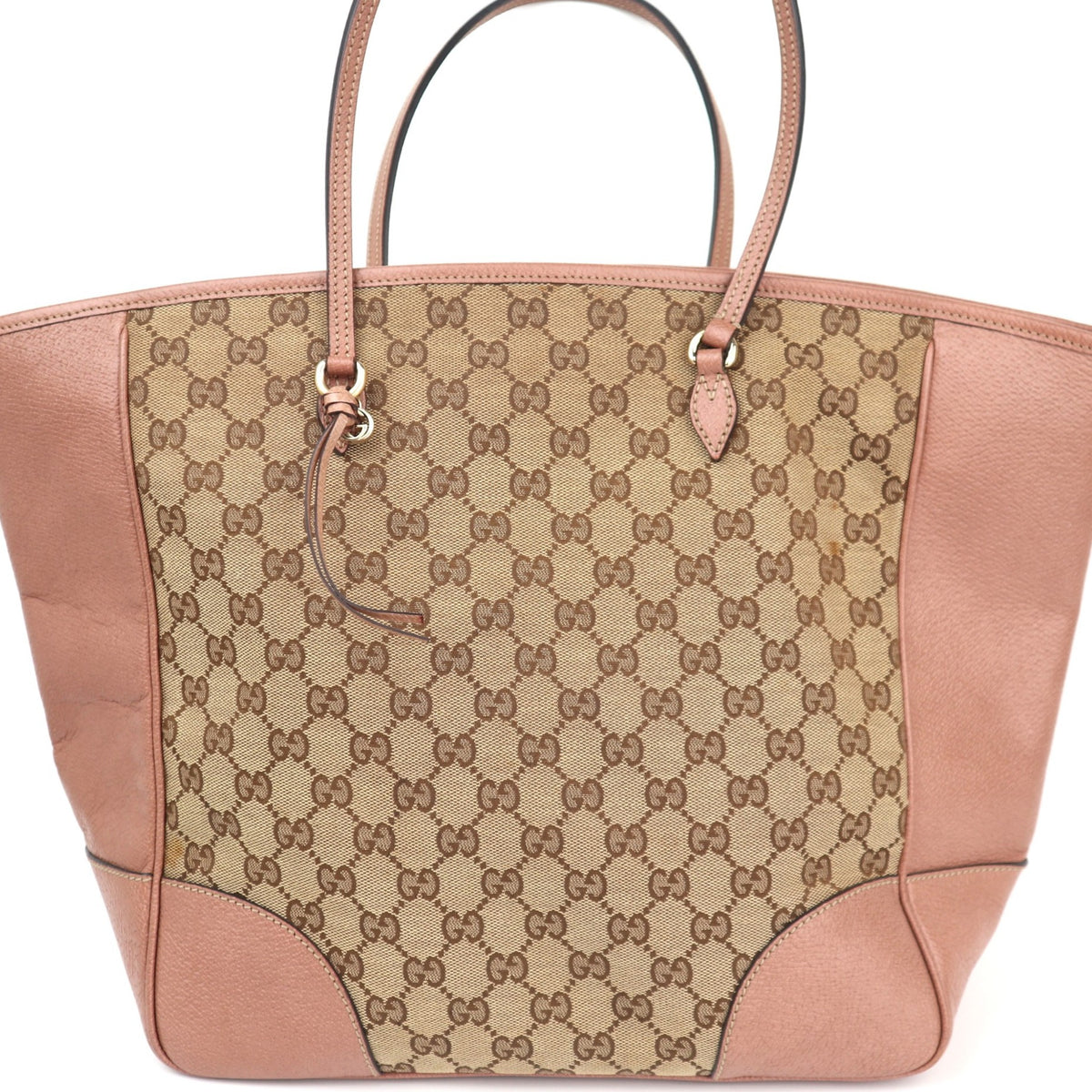 C2611 Gucci Tote Bag Pink/Beige GG Canvas Bree Tote Bag | Pre-Owned Very Good Pink / Beige GG Monogram Canvas