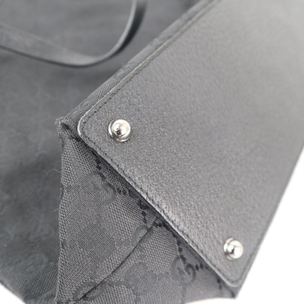 C2614 Gucci Tote Bag Eclipse GG Canvas Tote Black Vertical | Pre-Owned Excellent Black GG Monogram Canvas