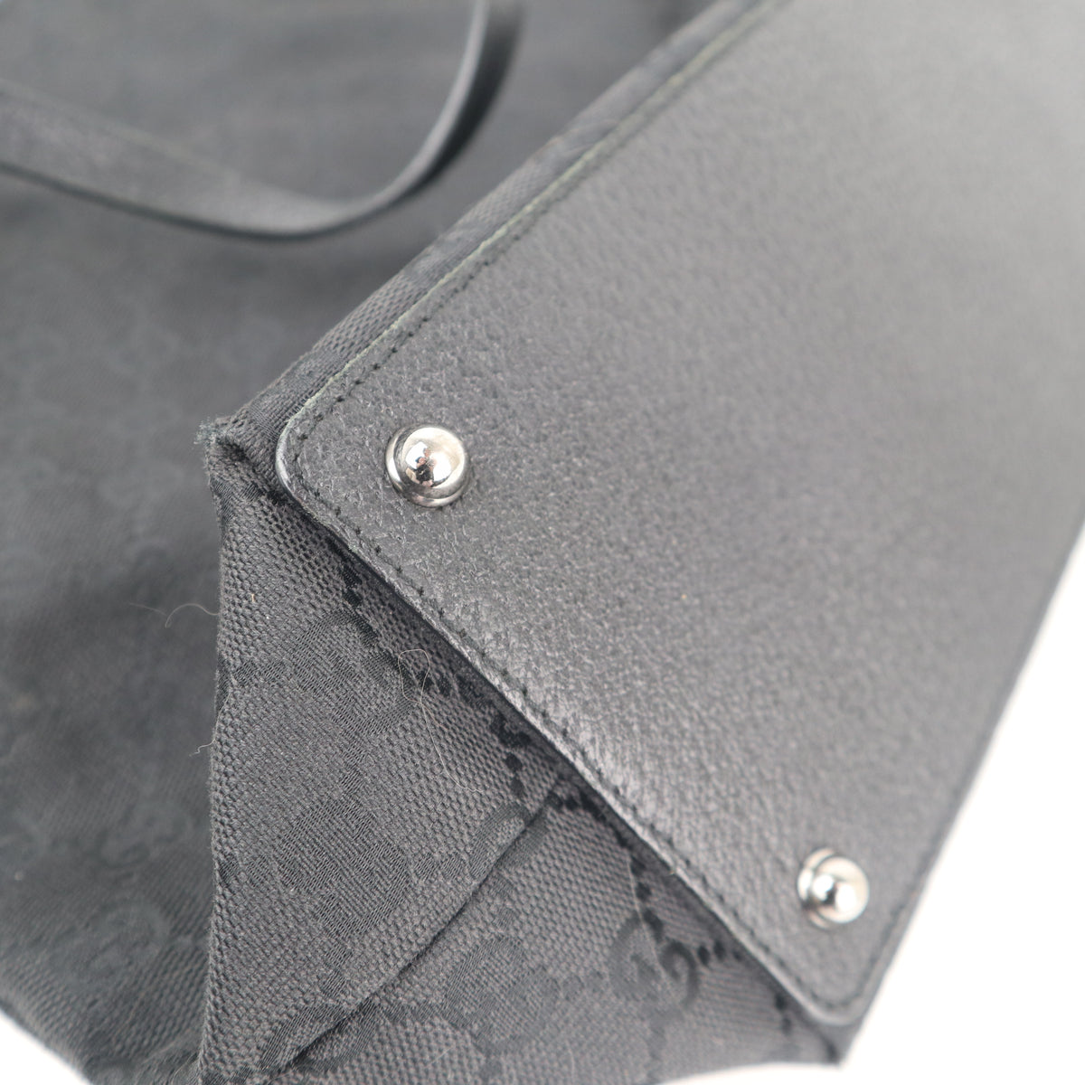 C2614 Gucci Tote Bag Eclipse GG Canvas Tote Black Vertical | Pre-Owned Excellent Black GG Monogram Canvas