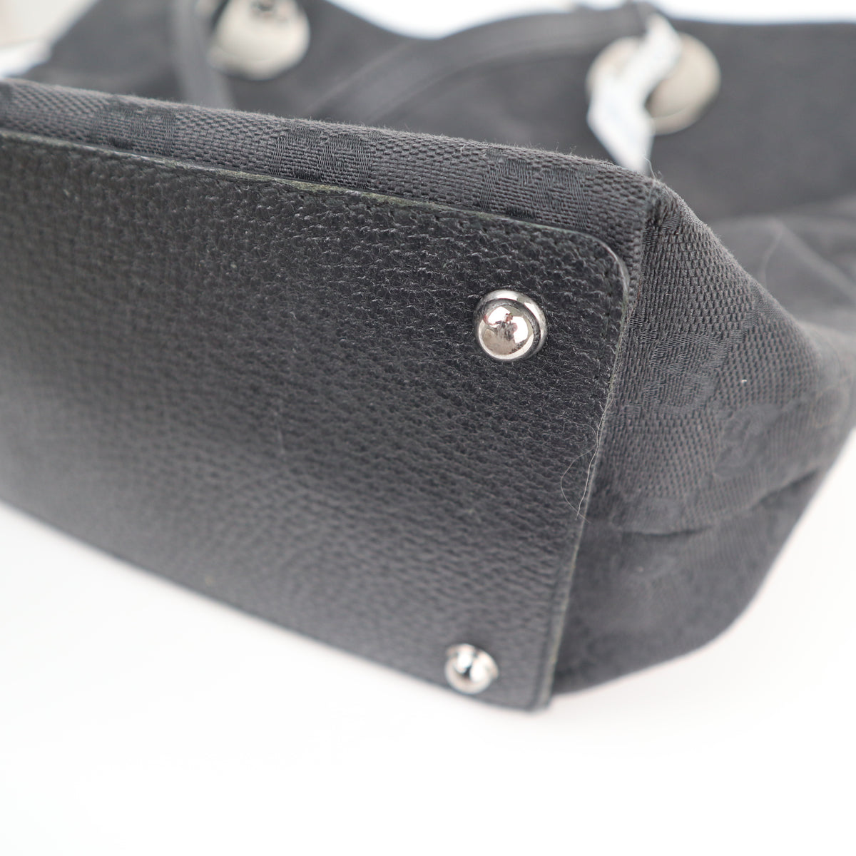 C2614 Gucci Tote Bag Eclipse GG Canvas Tote Black Vertical | Pre-Owned Excellent Black GG Monogram Canvas