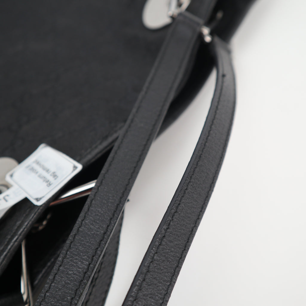 C2614 Gucci Tote Bag Eclipse GG Canvas Tote Black Vertical | Pre-Owned Excellent Black GG Monogram Canvas