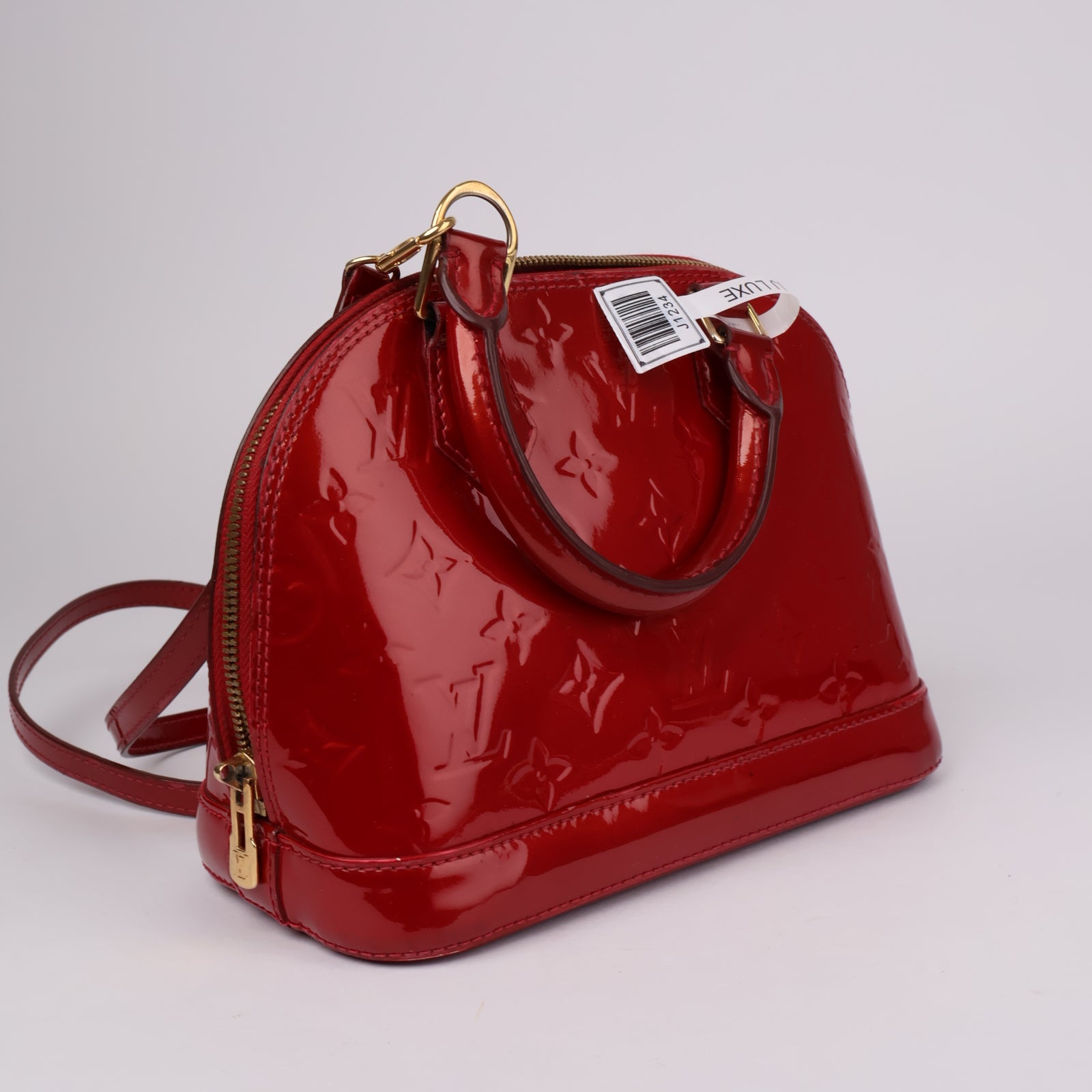 J1234-Vintage Louis Vuitton Vernis Alma BB Handbag- Pre Owned