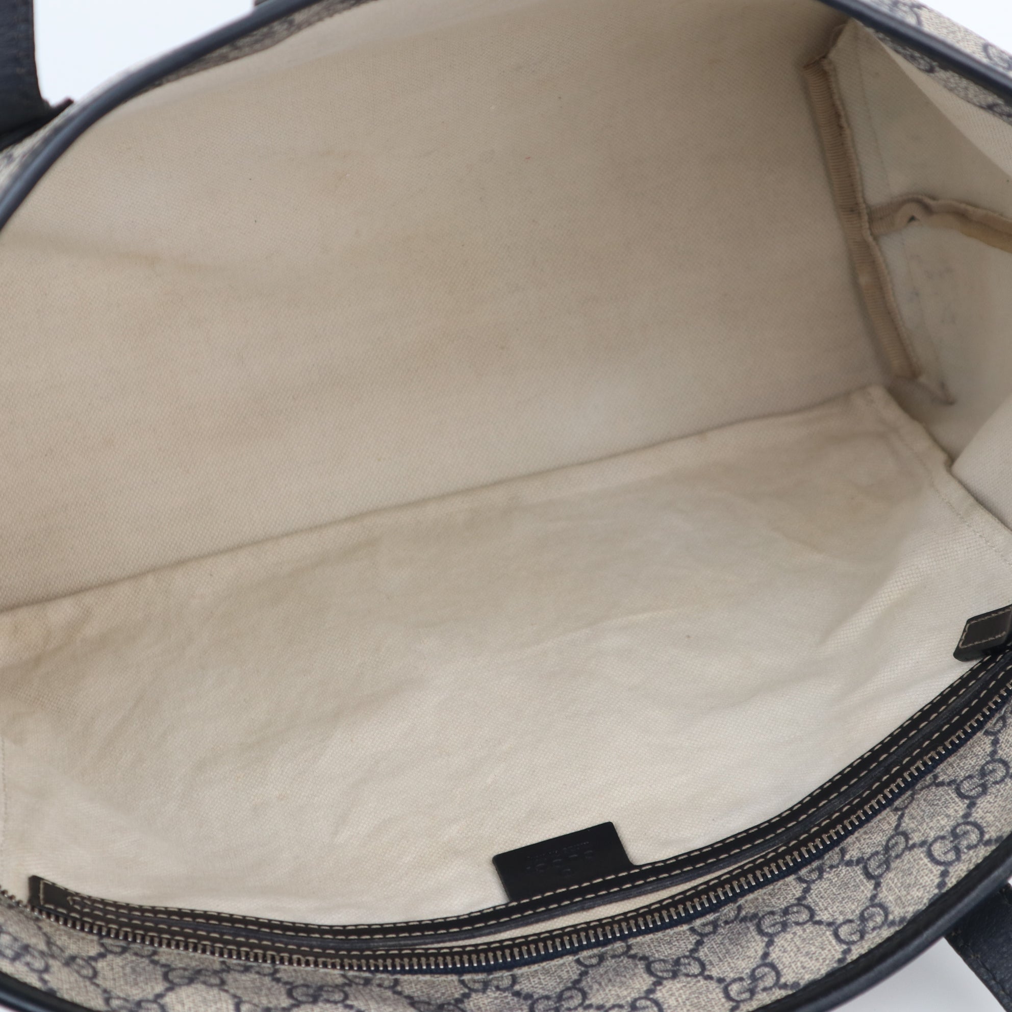 Gucci Blue/Beige GG Coated Canvas Medium Tote Bag Tote Bag C1779 | Pre-Owned Excellent Blue / Beige GG Canvas
