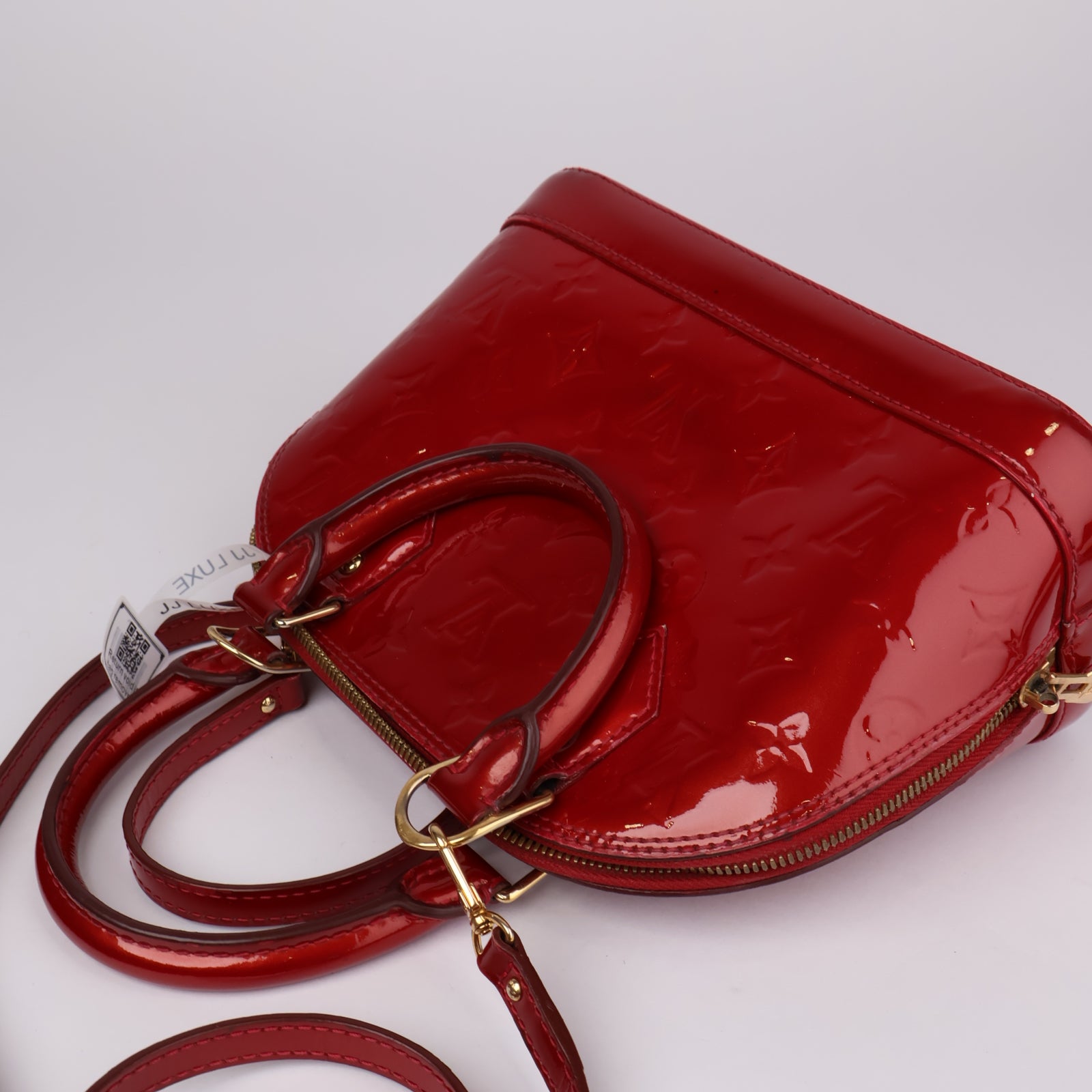 J1234-Vintage Louis Vuitton Vernis Alma BB Handbag- Pre Owned