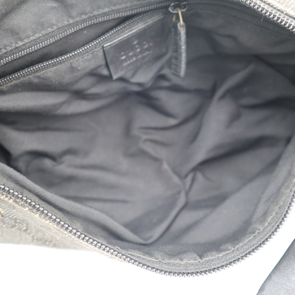 C2615 Gucci Shoulder Bag vintage black and grey GG monogram canvas small shoulder bag | Pre-Owned Very Good Black / Grey Monogram, GG Monogram Canvas