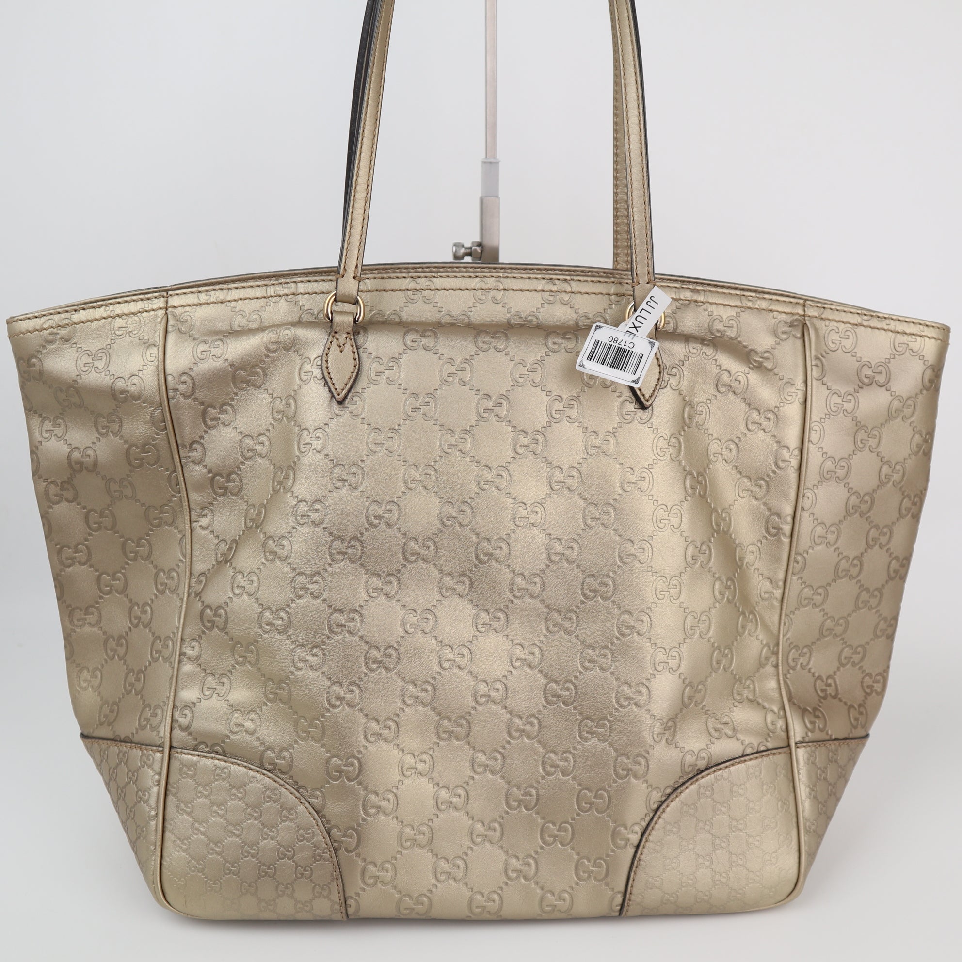 Gucci Guccissima Bree Gold Tote Bag C1780 | Pre-Owned Excellent Gold GG Leather