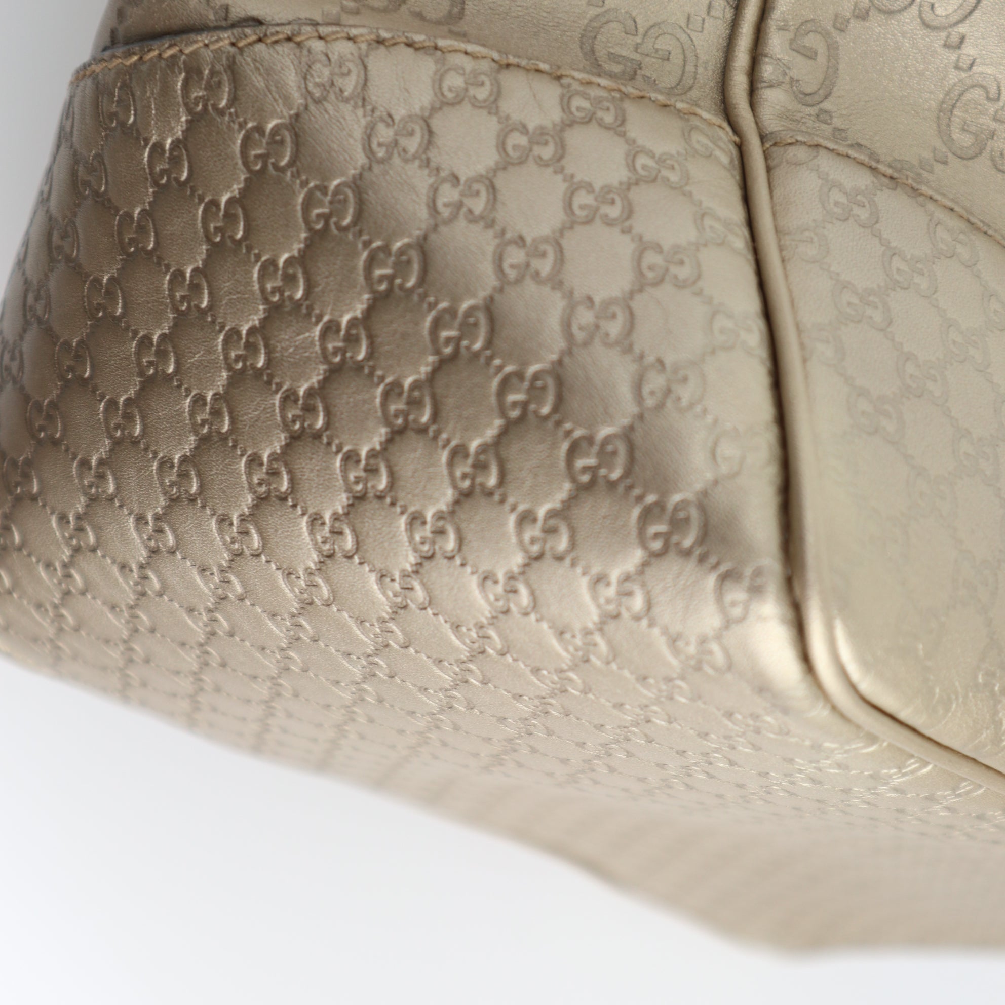 Gucci Guccissima Bree Gold Tote Bag C1780 | Pre-Owned Excellent Gold GG Leather