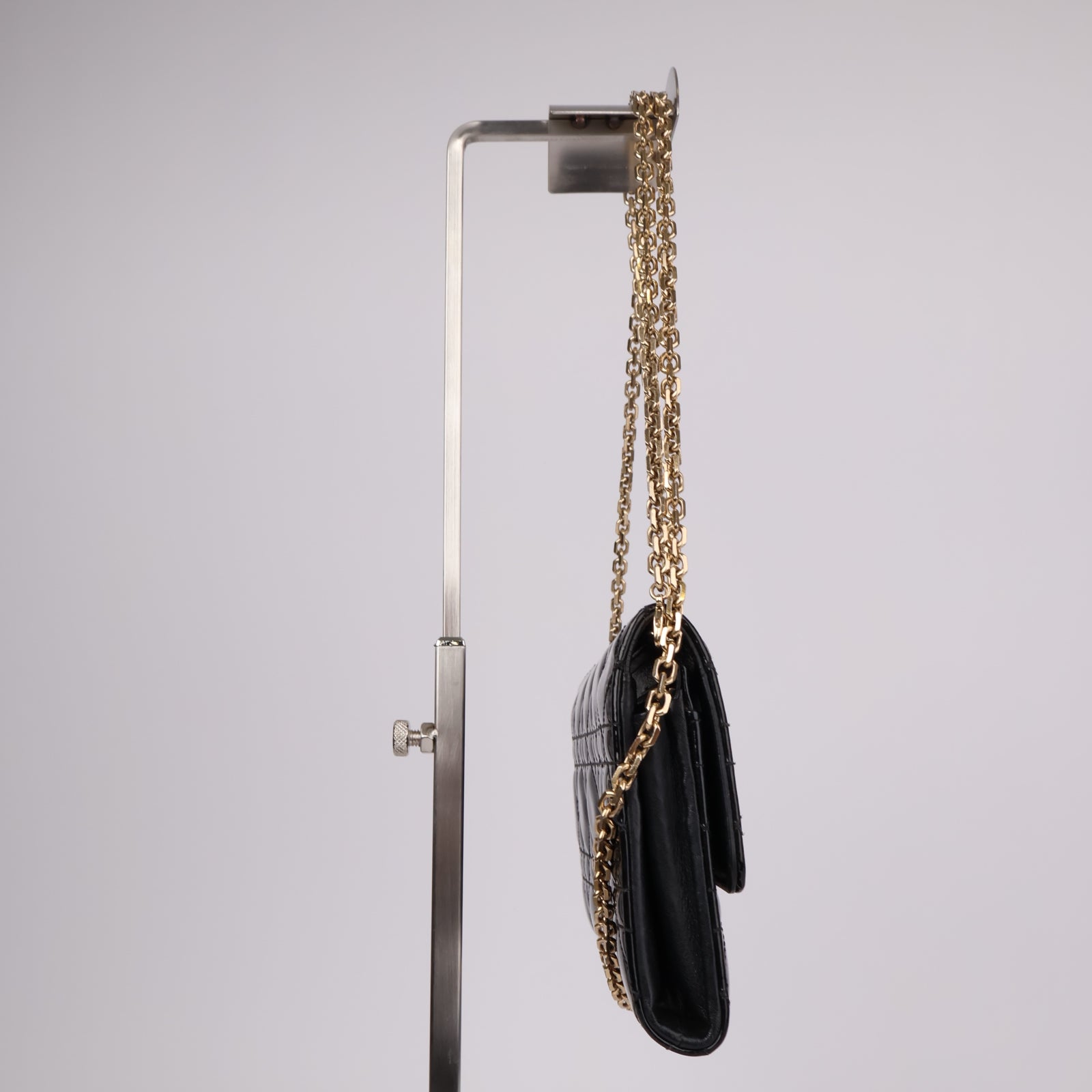 J1238-Dior Diana Enamel Wallet Chain ShoulderBag Black- Pre Owned