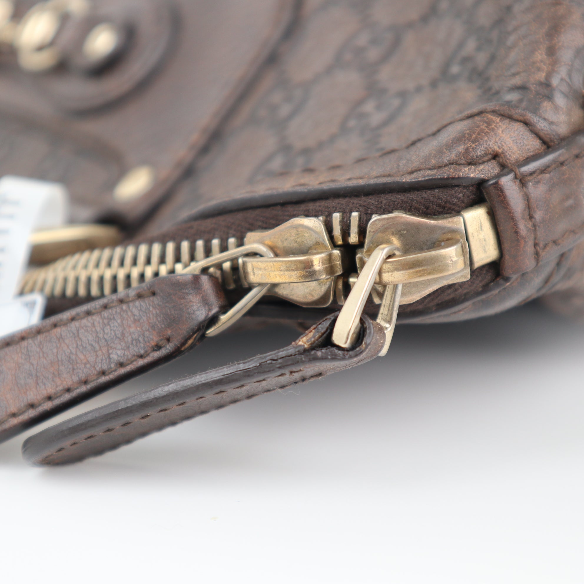 Gucci Dark Brown Guccissima Leather Catherine Shoulder Bag C1782 | Pre-Owned Excellent Brown GG Leather