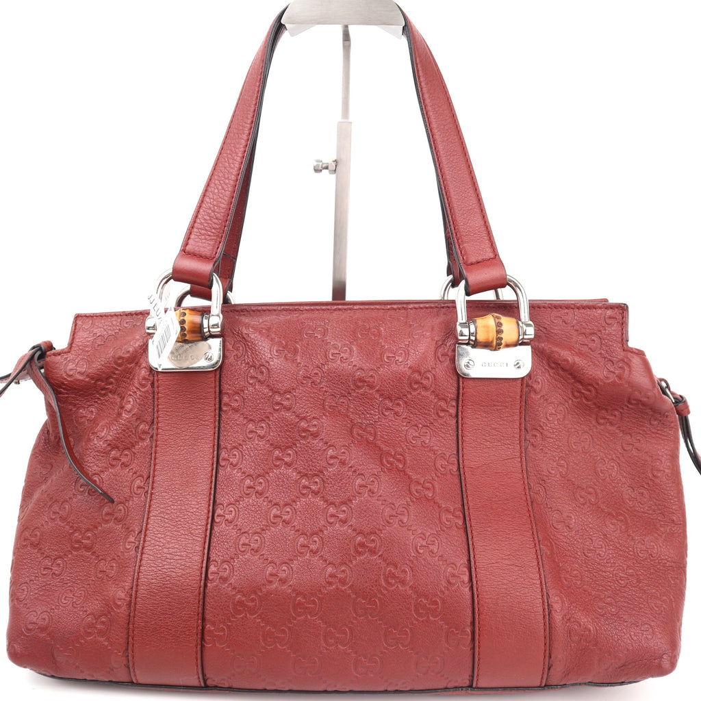 C2619 Gucci Tote Bag Guccissima Tender Bamboo Bar Tote | Pre-Owned Excellent Brown Guccissima Leather