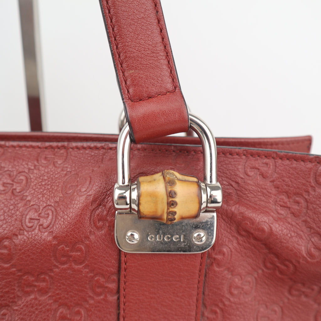 C2619 Gucci Tote Bag Guccissima Tender Bamboo Bar Tote | Pre-Owned Excellent Brown Guccissima Leather
