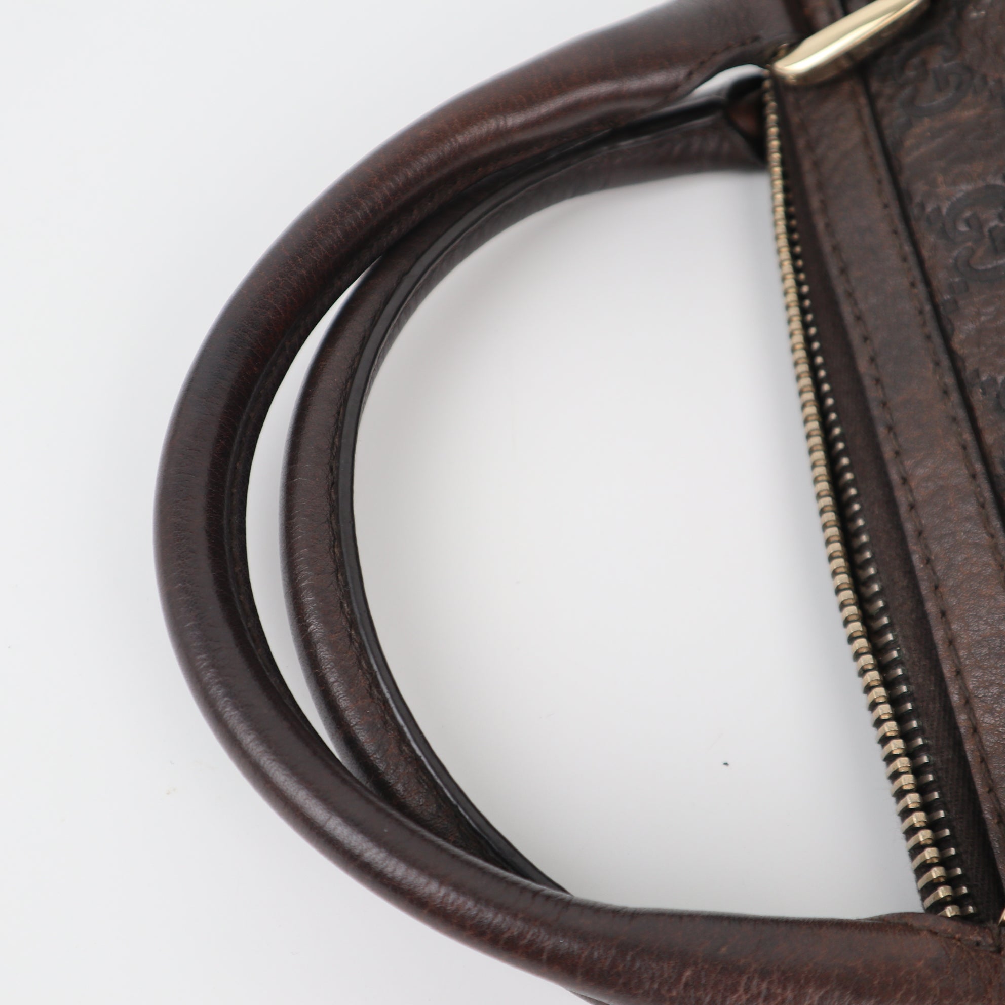 Gucci Dark Brown Guccissima Leather Catherine Shoulder Bag C1782 | Pre-Owned Excellent Brown GG Leather