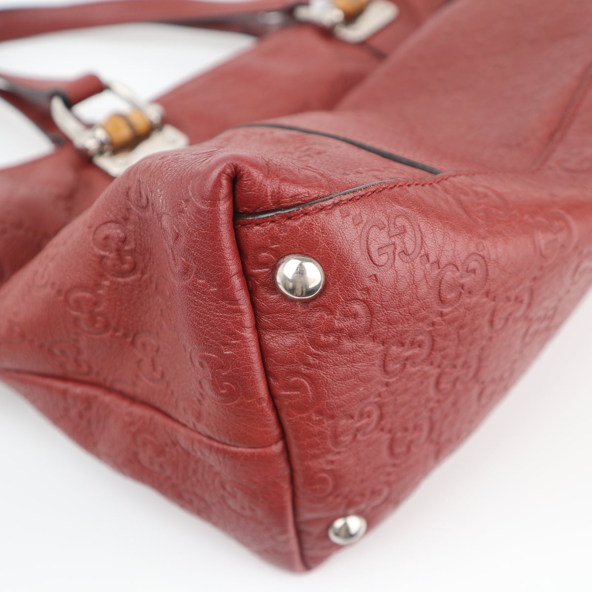 C2619 Gucci Tote Bag Guccissima Tender Bamboo Bar Tote | Pre-Owned Excellent Brown Guccissima Leather