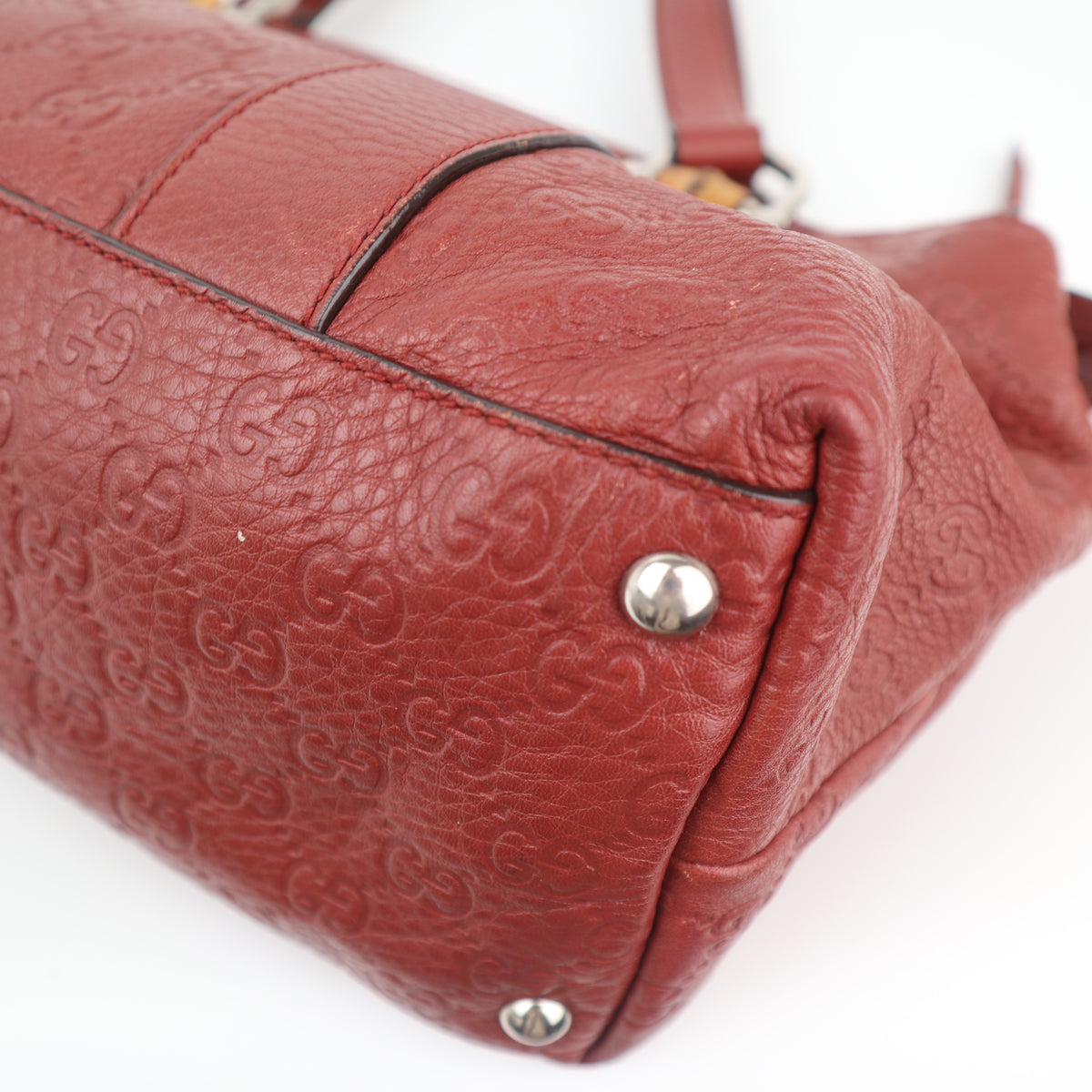 C2619 Gucci Tote Bag Guccissima Tender Bamboo Bar Tote | Pre-Owned Excellent Brown Guccissima Leather