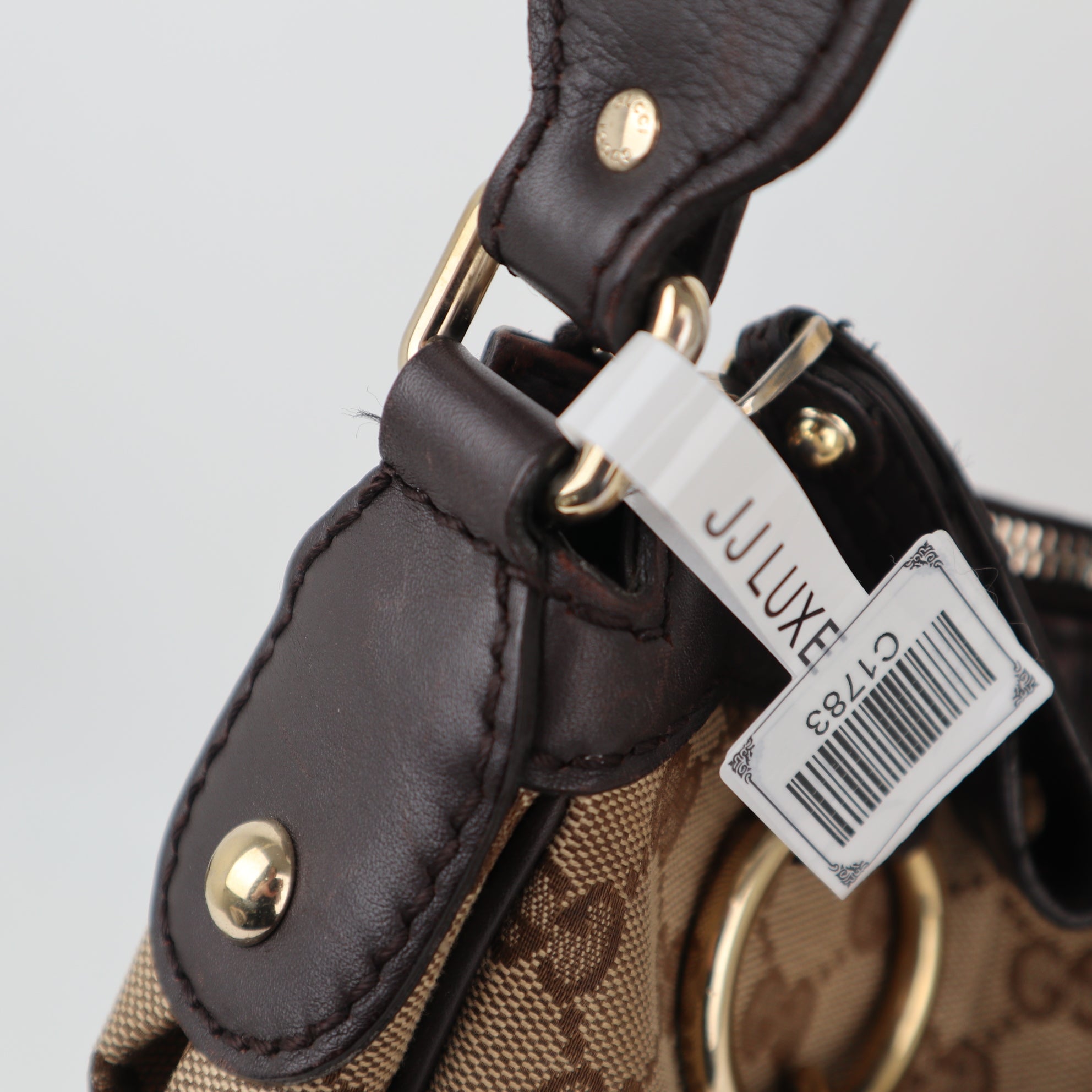 Gucci Beige/Black Sukey Hobo Canvas Shoulder Bag C1783 | Pre-Owned Very Good Beige / Black Canvas