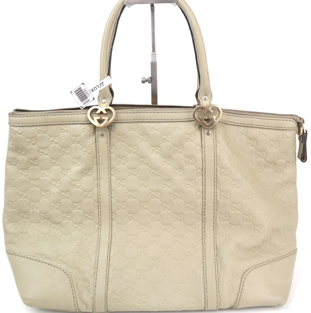 C2620 Gucci Tote Bag Guccissima Lovely Heart | Pre-Owned Very Good Brown Guccissima Leather
