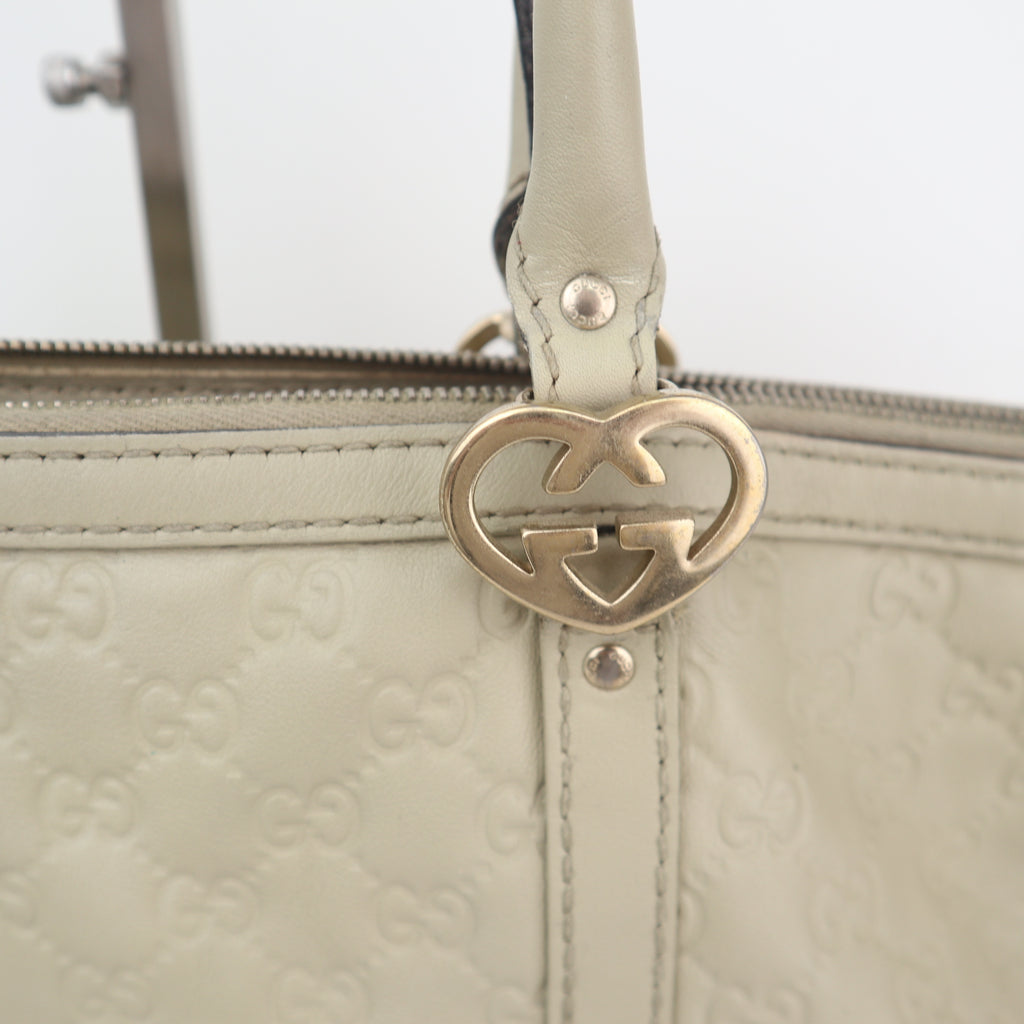 C2620 Gucci Tote Bag Guccissima Lovely Heart | Pre-Owned Very Good Brown Guccissima Leather