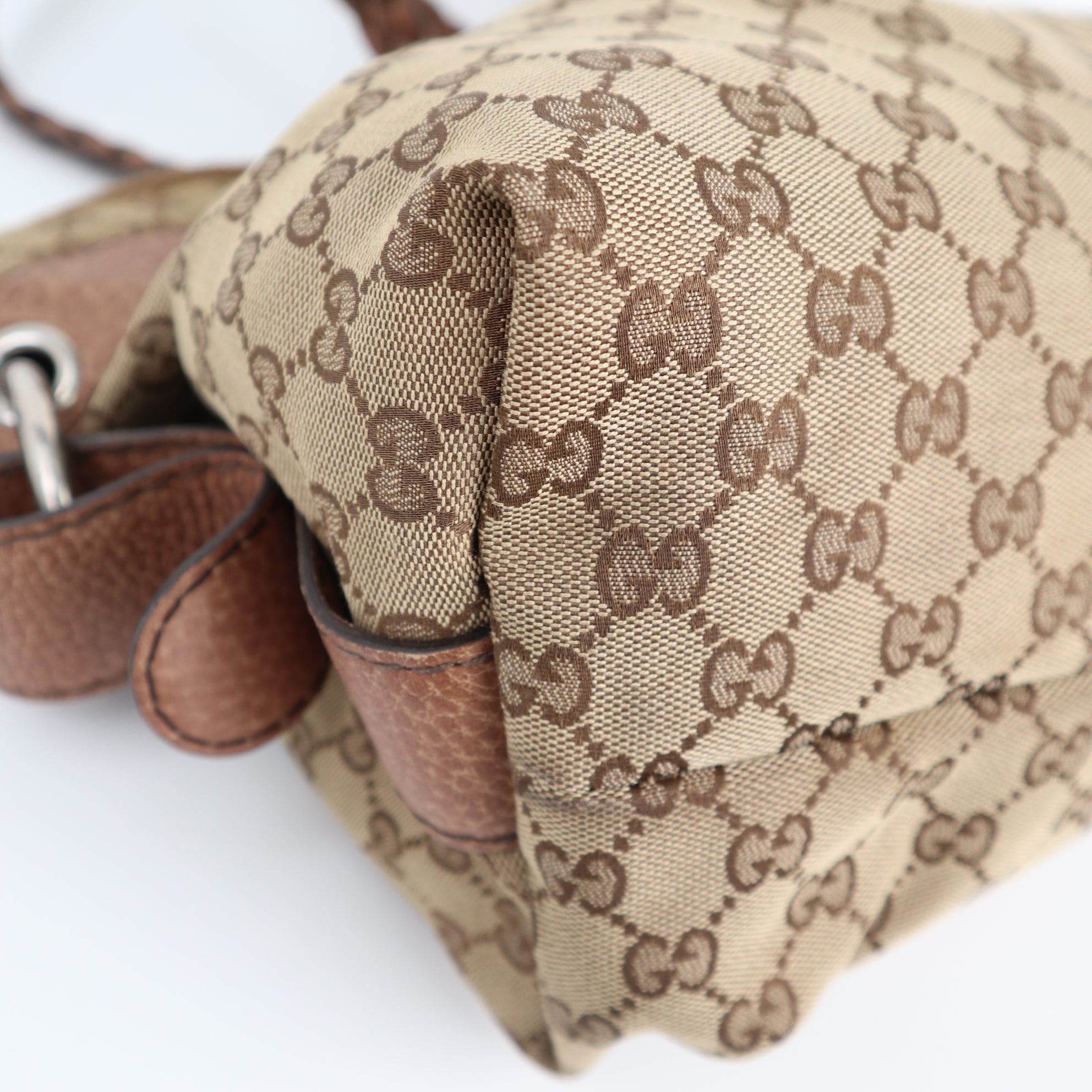Gucci Bamboo Bar GG Monogram Shoulder Bag C1784 | Pre-Owned Very Good Brown Monogram, GG Canvas