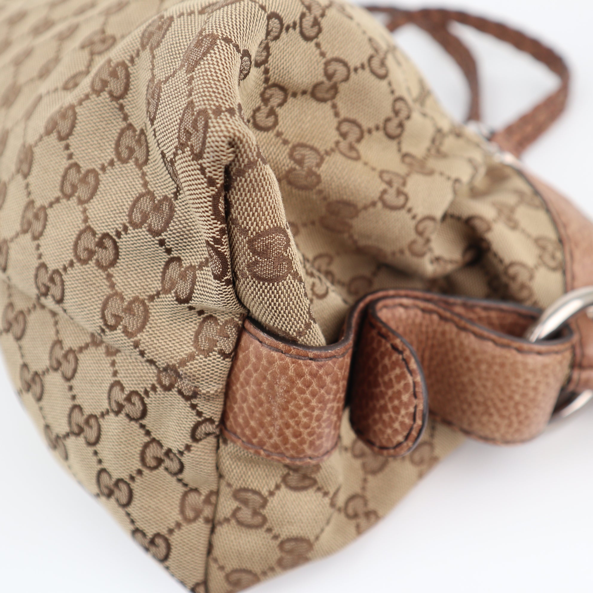 Gucci Bamboo Bar GG Monogram Shoulder Bag C1784 | Pre-Owned Very Good Brown Monogram, GG Canvas