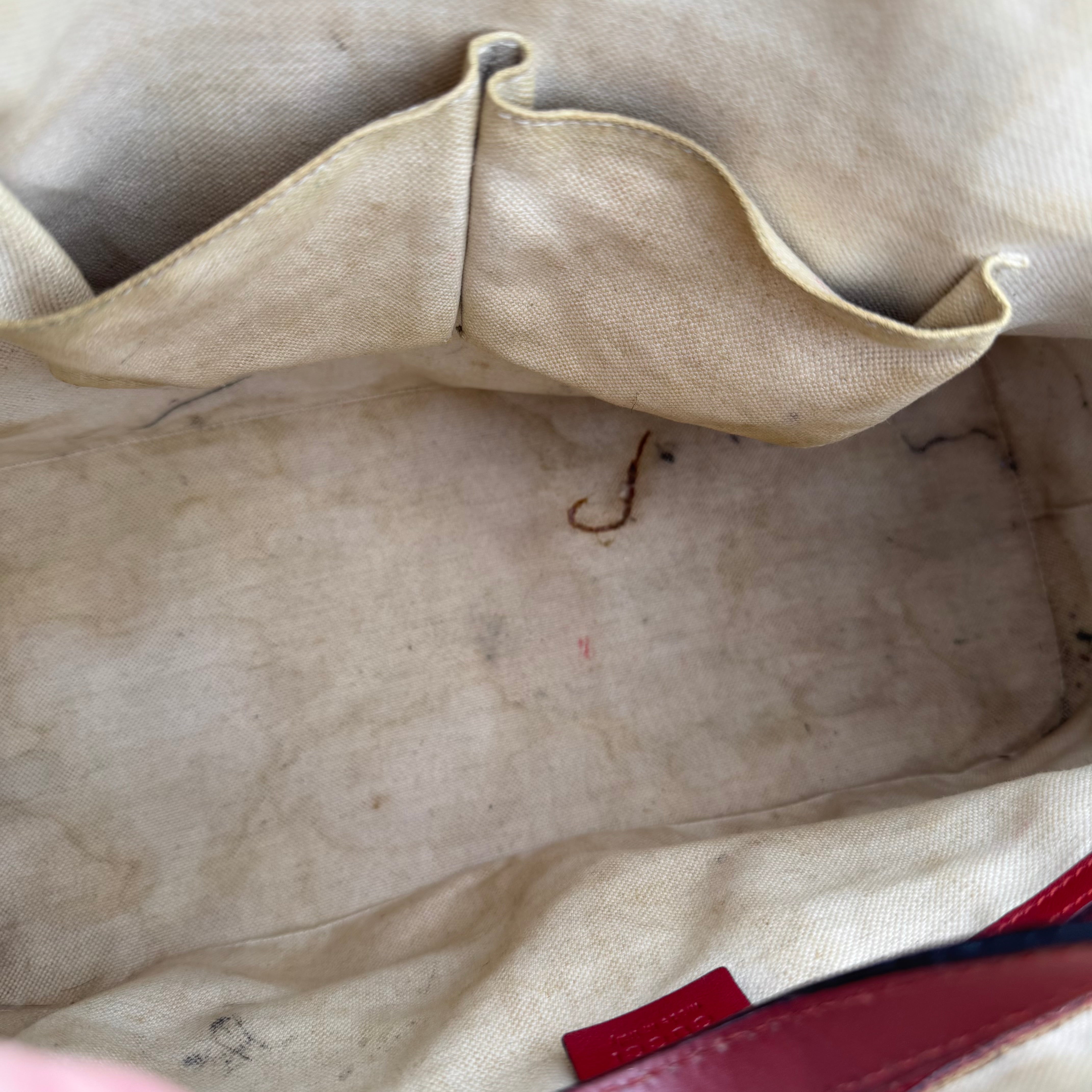 J1024 Gucci Red Patent Microguccissima Bag- Pre Owned