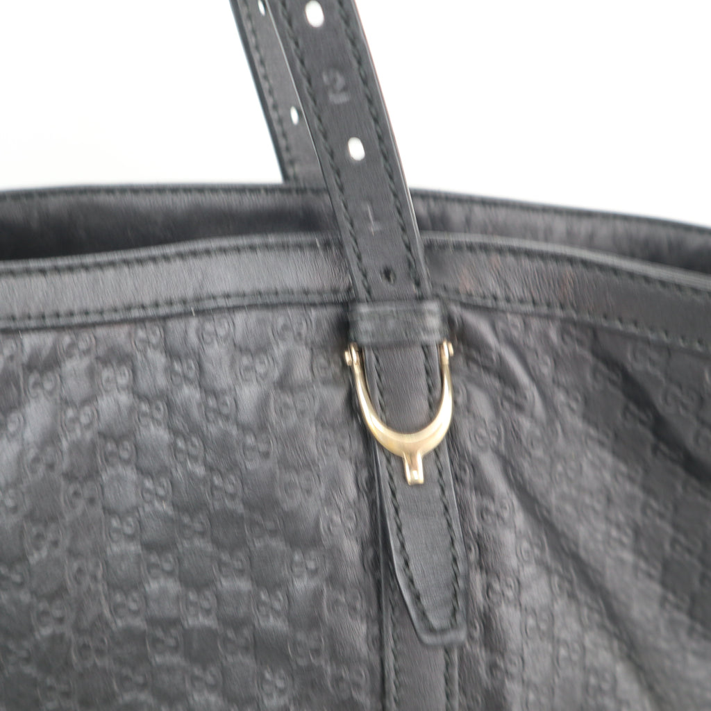 C2624 Gucci Tote Bag Microguccissima Black Tote Bag | Pre-Owned Excellent Black Microguccissima Leather