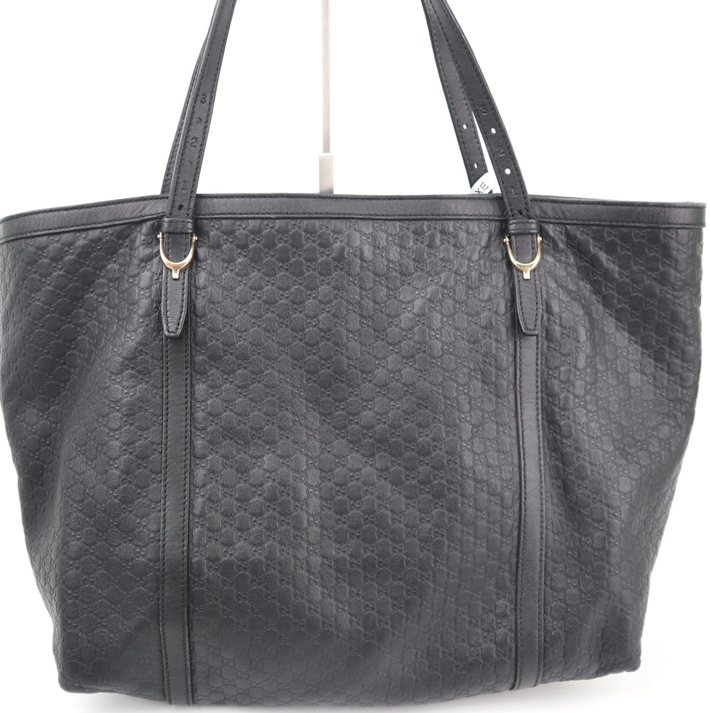 C2624 Gucci Tote Bag Microguccissima Black Tote Bag | Pre-Owned Excellent Black Microguccissima Leather